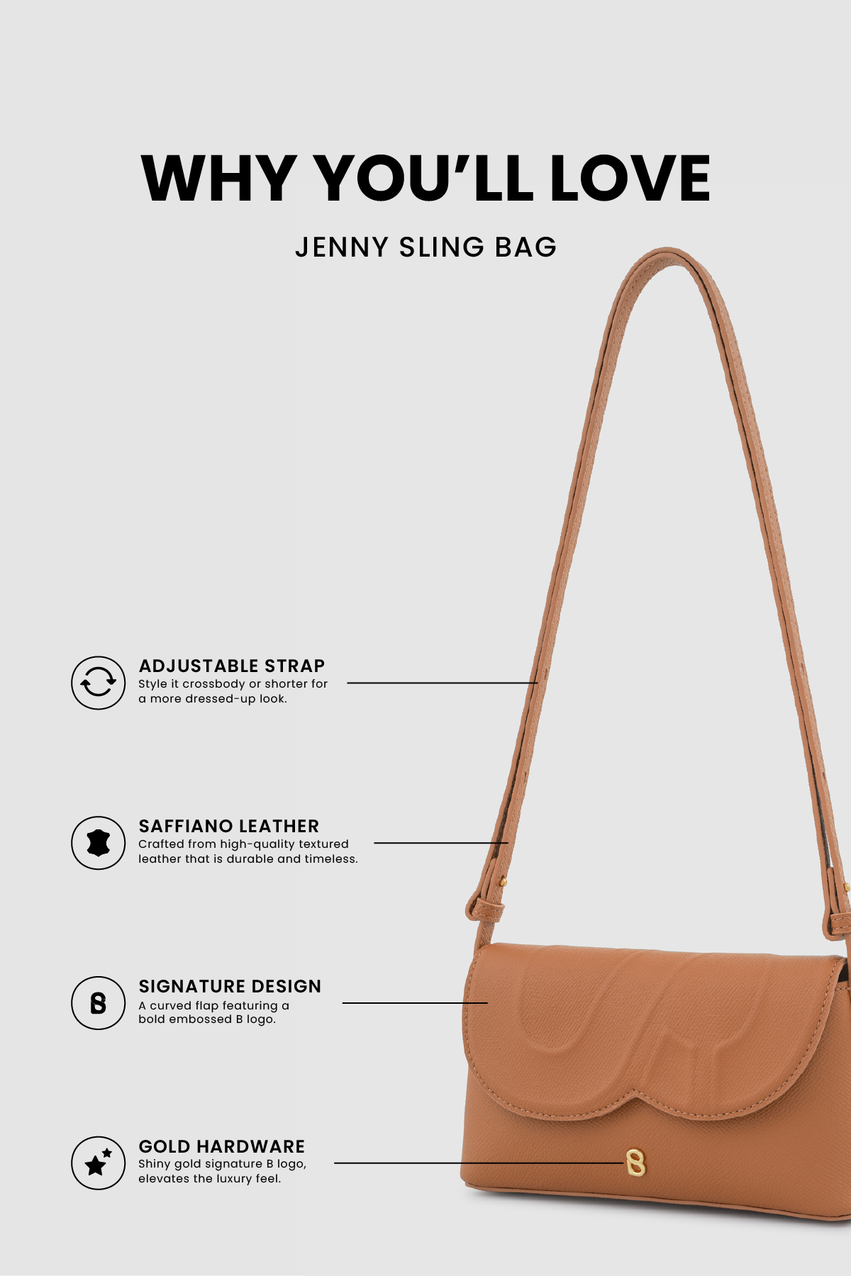 Jenny Sling Bag - Tan