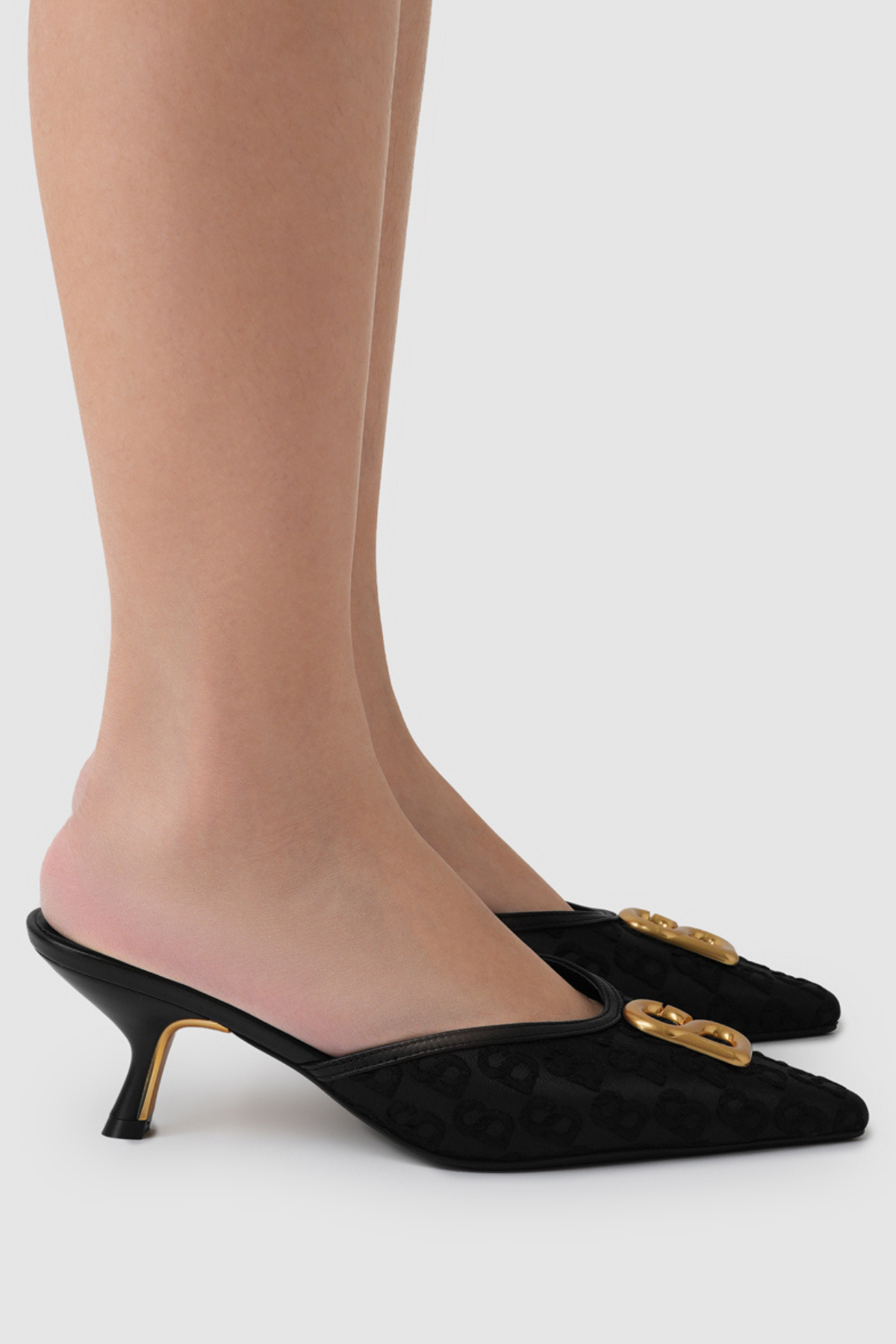 Signature Jacquard Mules - Black