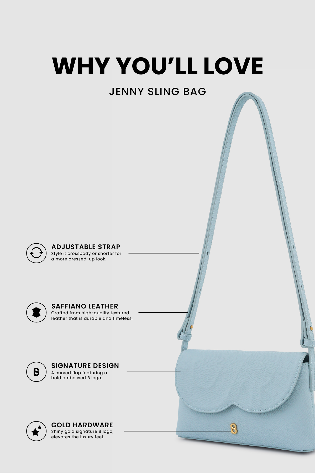 Jenny Sling Bag - Powder Blue