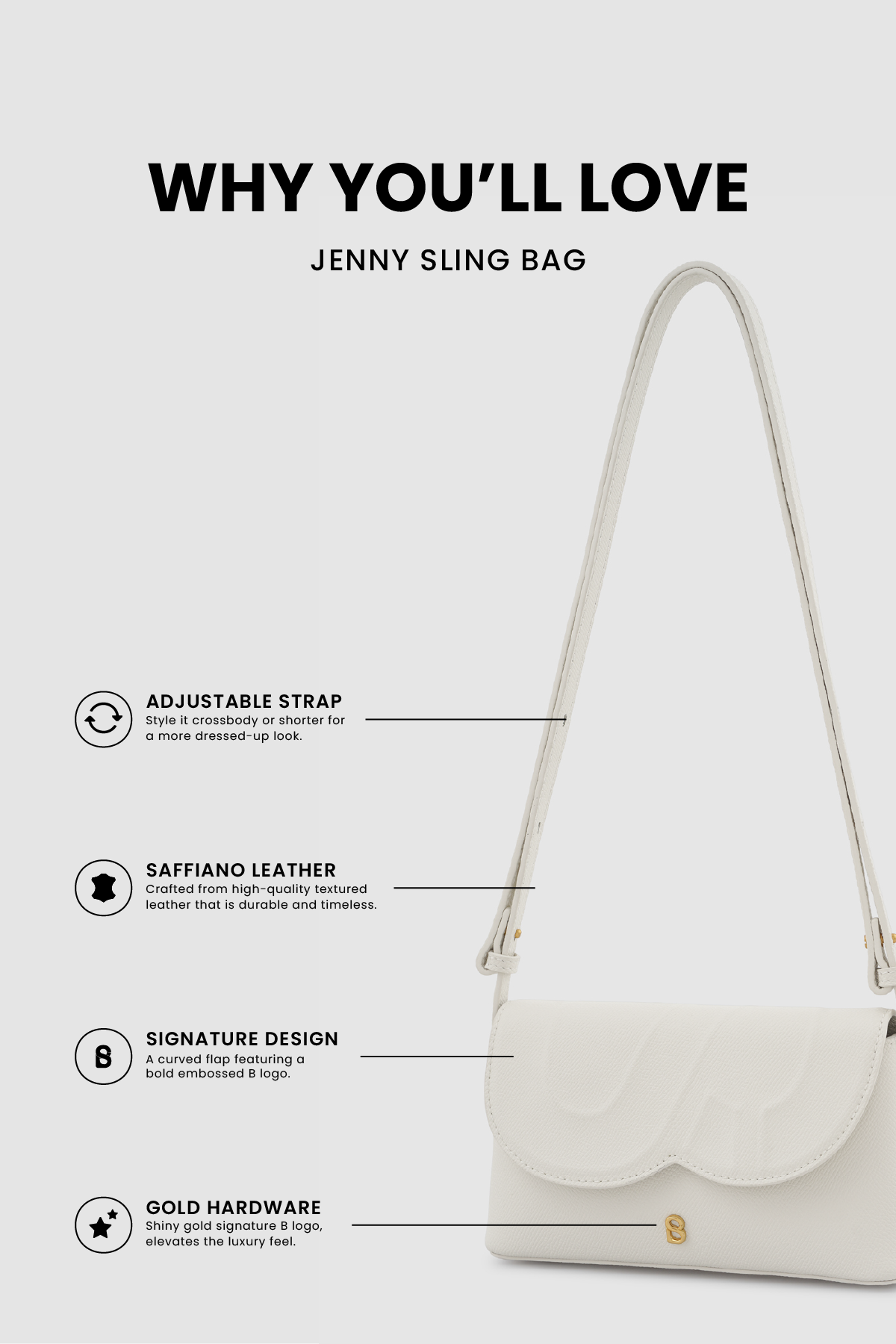Jenny Sling Bag - Broken White