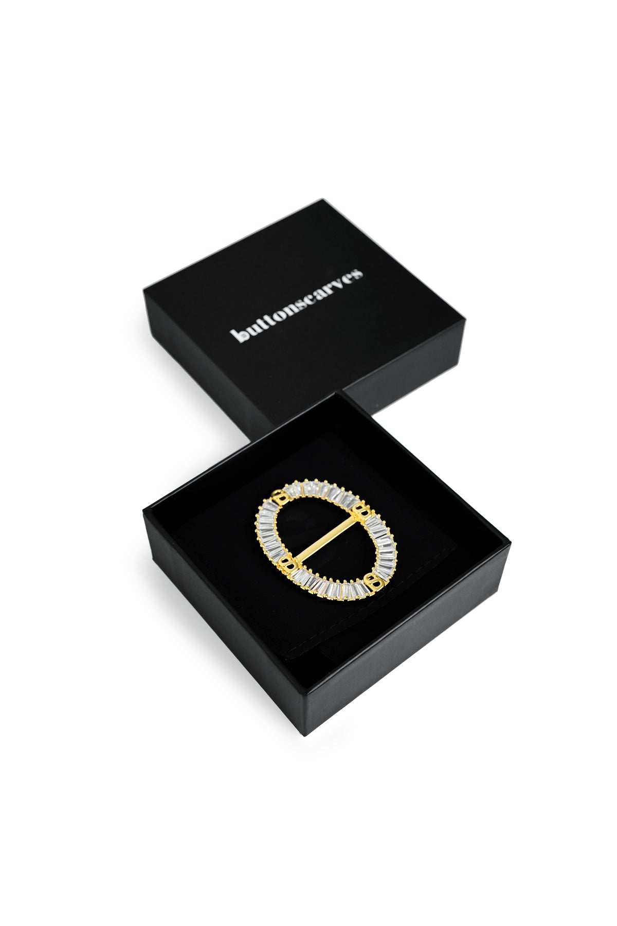 Lavish Oval Ring Brooch - Gold