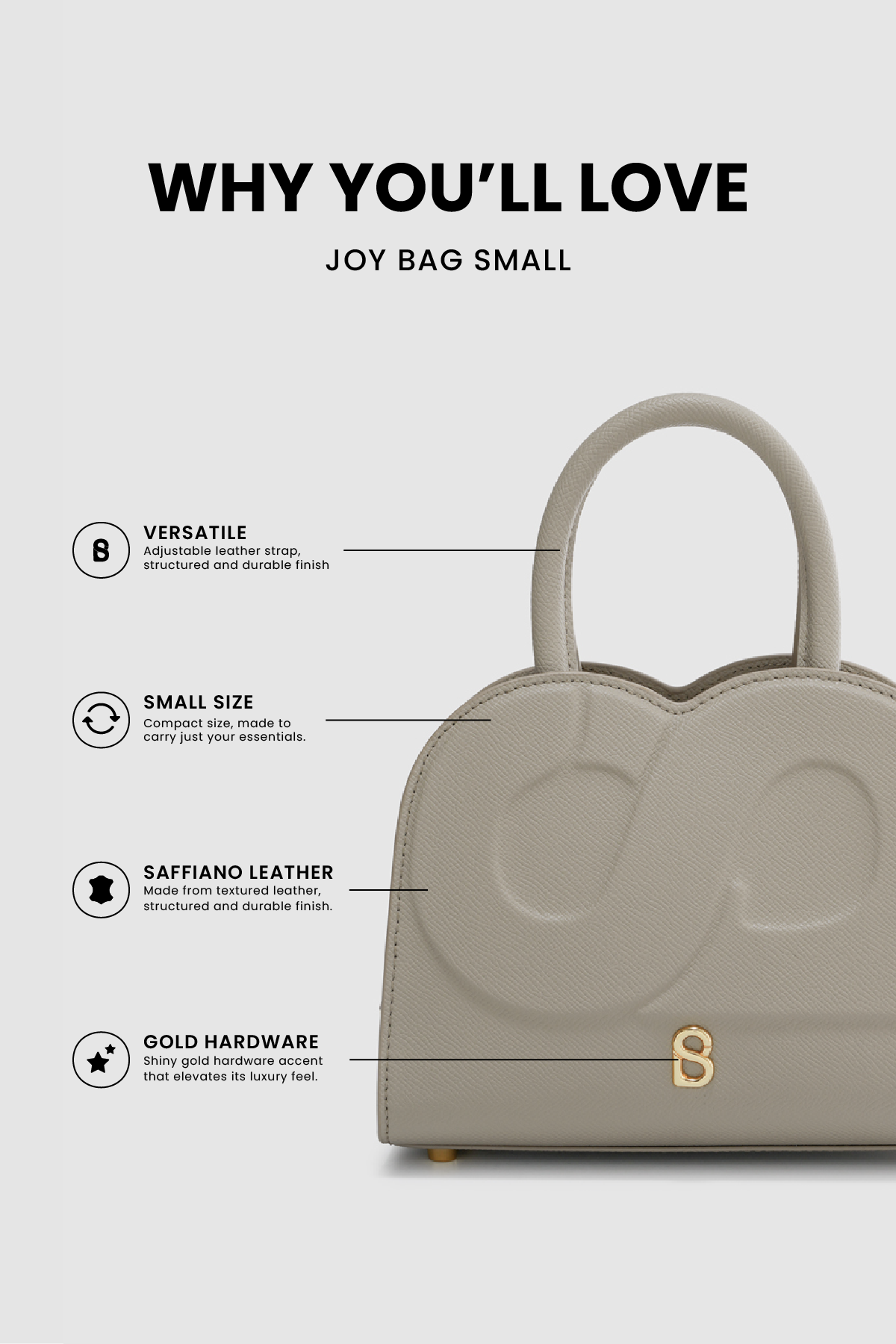 Joy Bag Small - Saffiano Leather - Creta