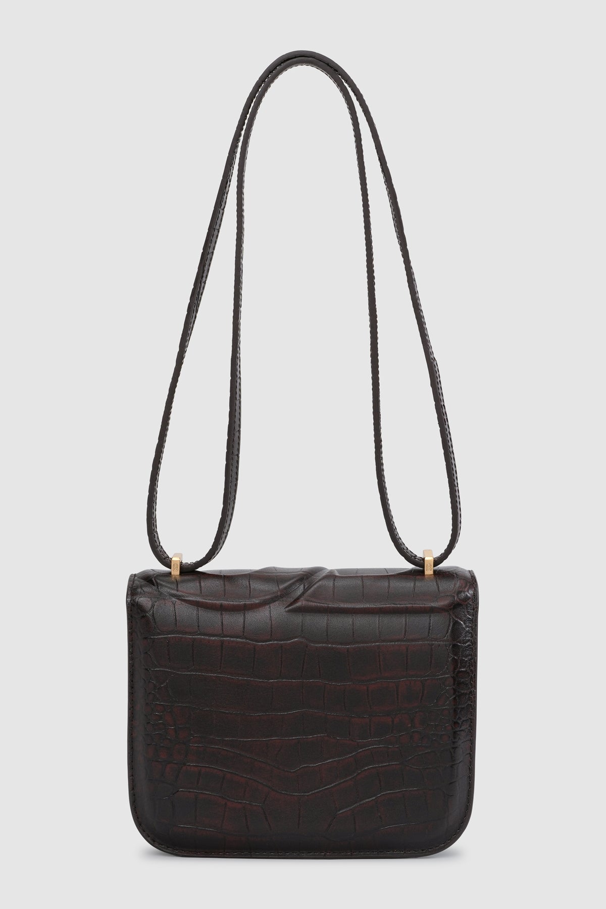 Alba Bag - Dark Chocolate in Croco