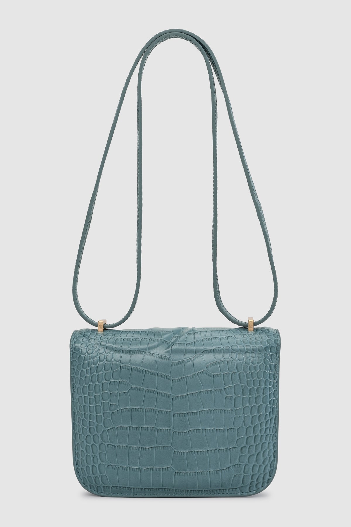 Alba Bag - Dusty Blue in Croco
