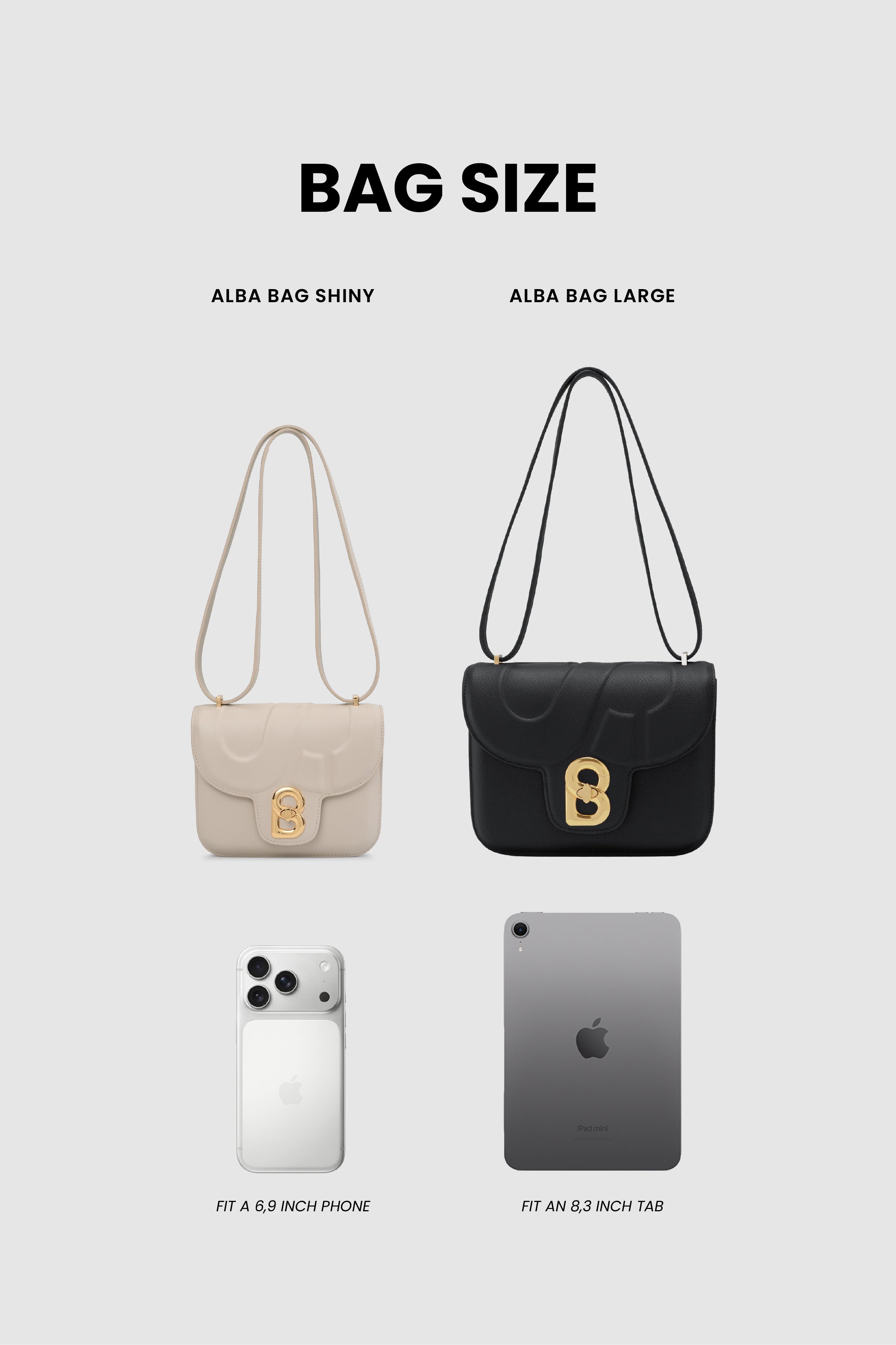 Alba Bag - Shiny Leather - Driftwood