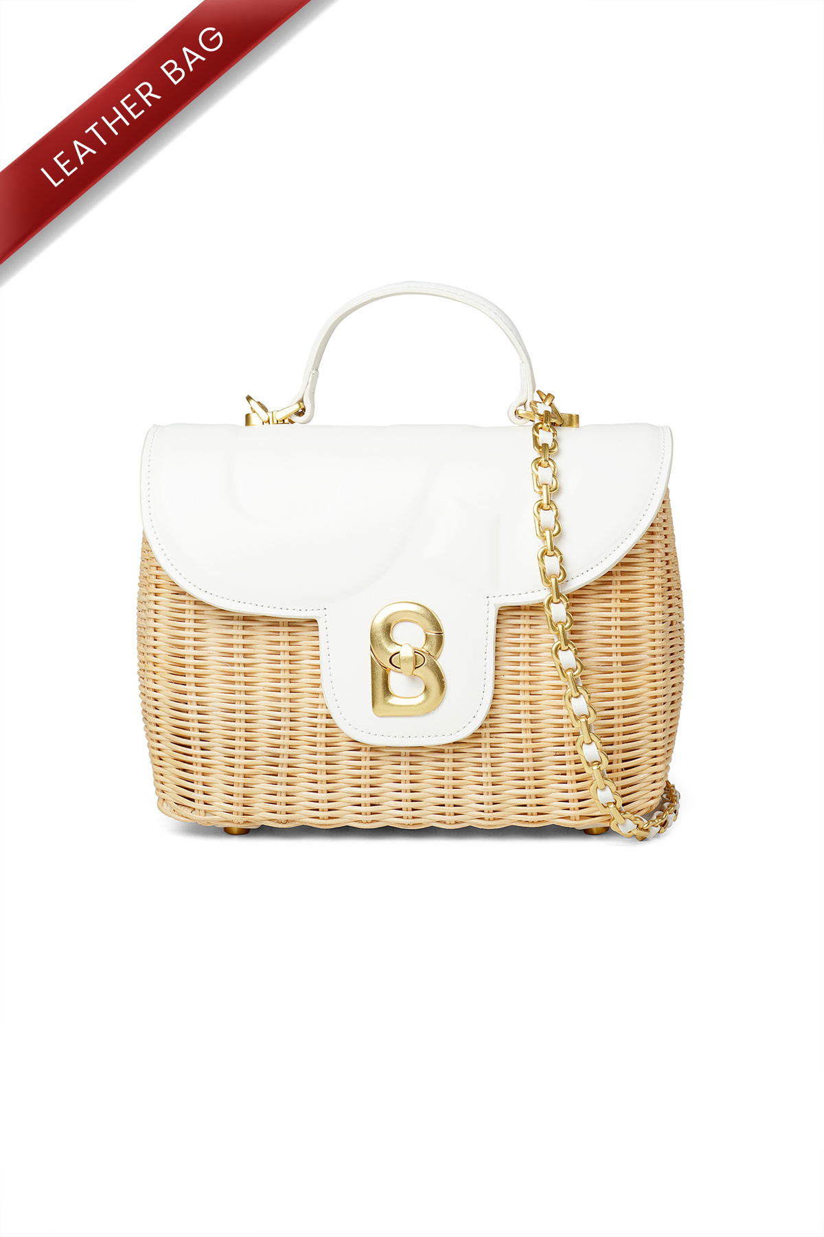 Alma Rattan Bag Medium White