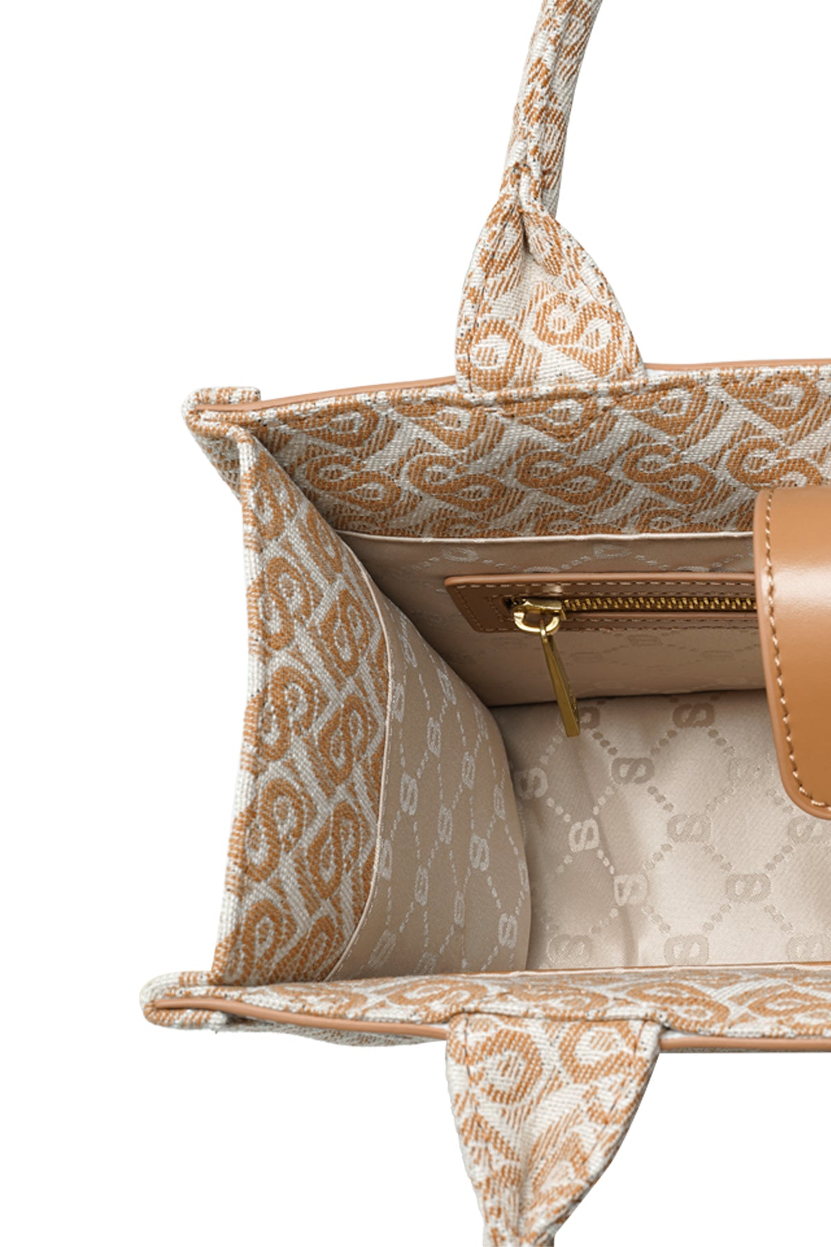 Bimu Jakarlı Tote Çanta Küçük - Amber