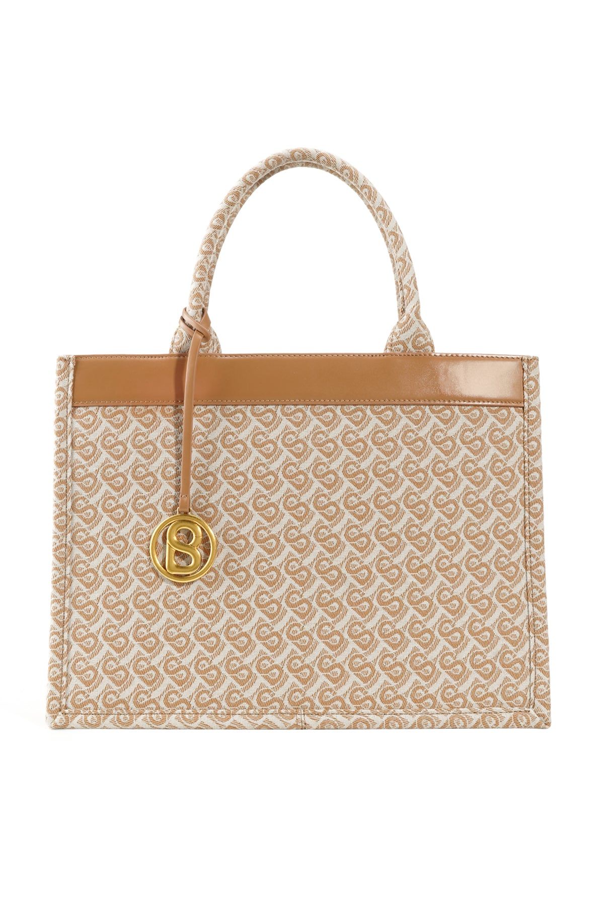 Bimu Jakarlı Tote Çanta Büyük Boy - Amber