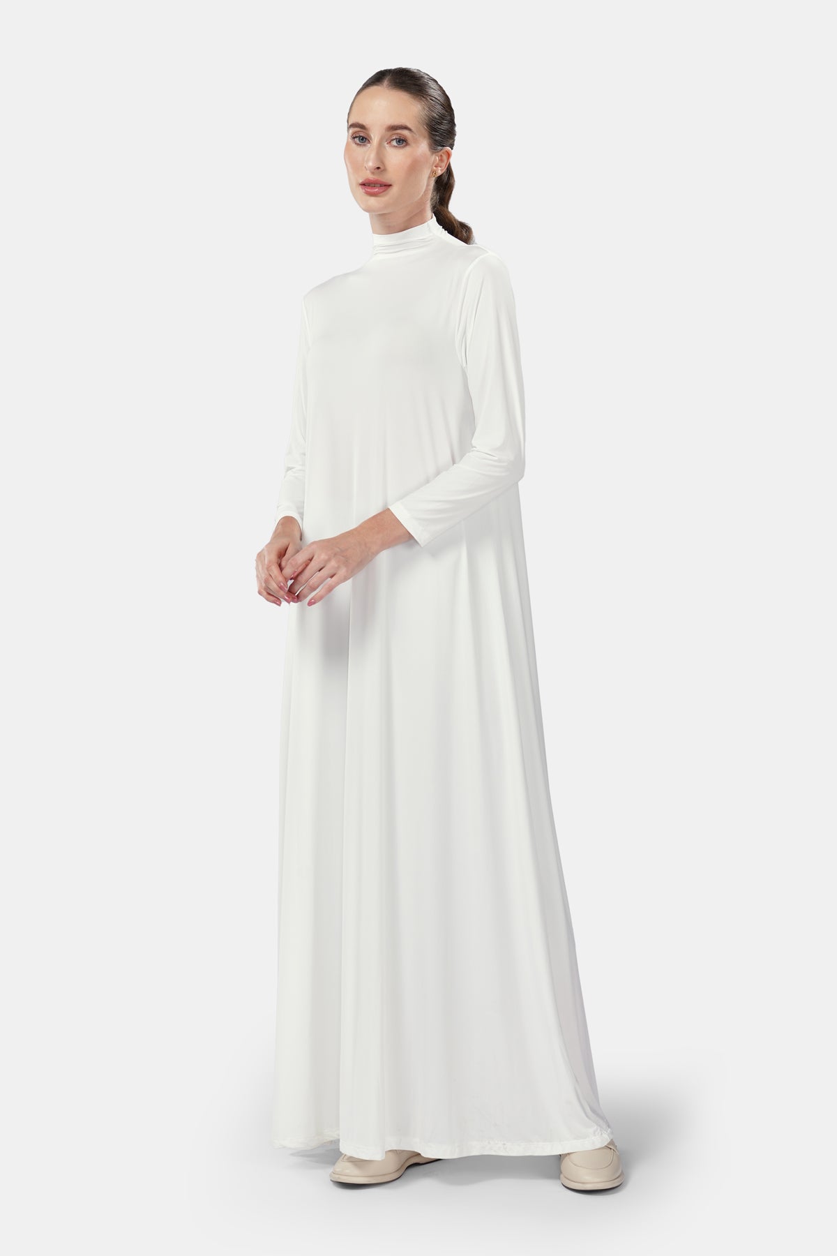 Aria Inner Dress - Long Sleeves - White Buttonscarves Aria Inner Dress - Long Sleeves - White Buttonscarves