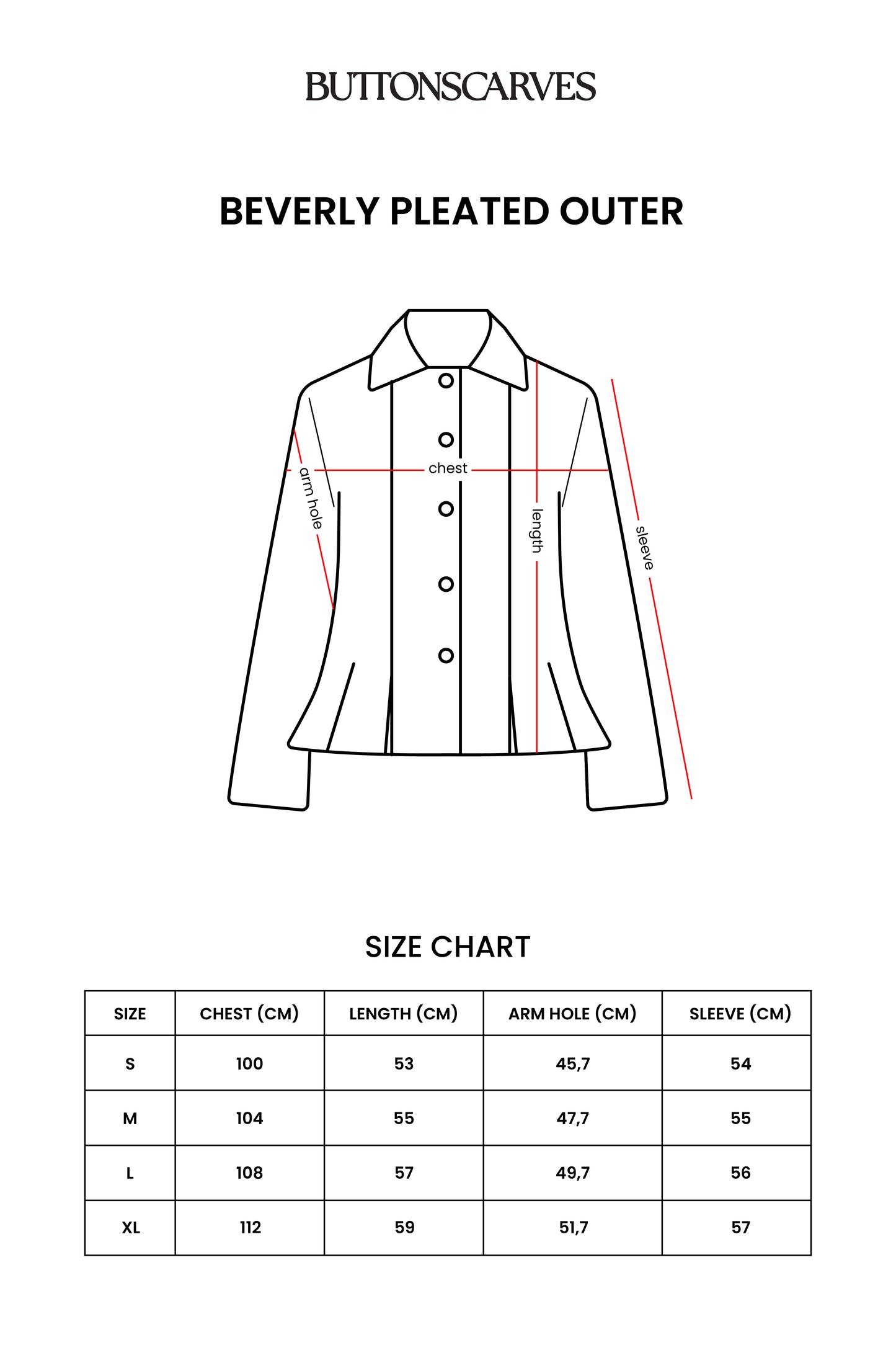 Beverly Pleated Outer - Black