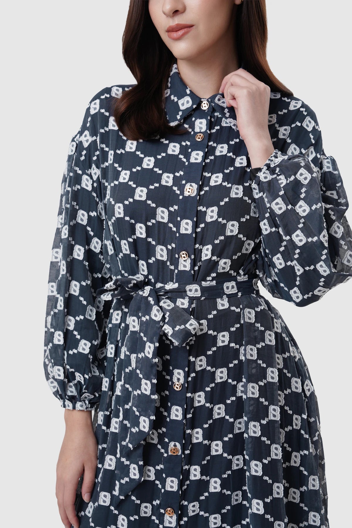 Beverly Shirt Dress - Navy