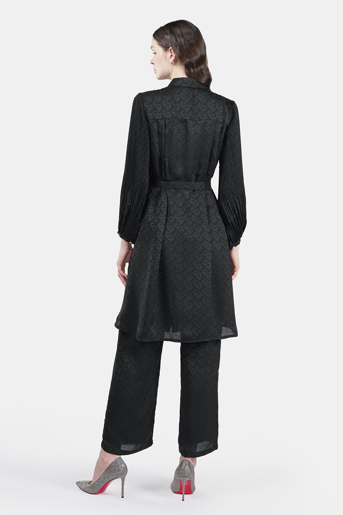 Bimu Monogram Satin Tunic Set - Eclipse