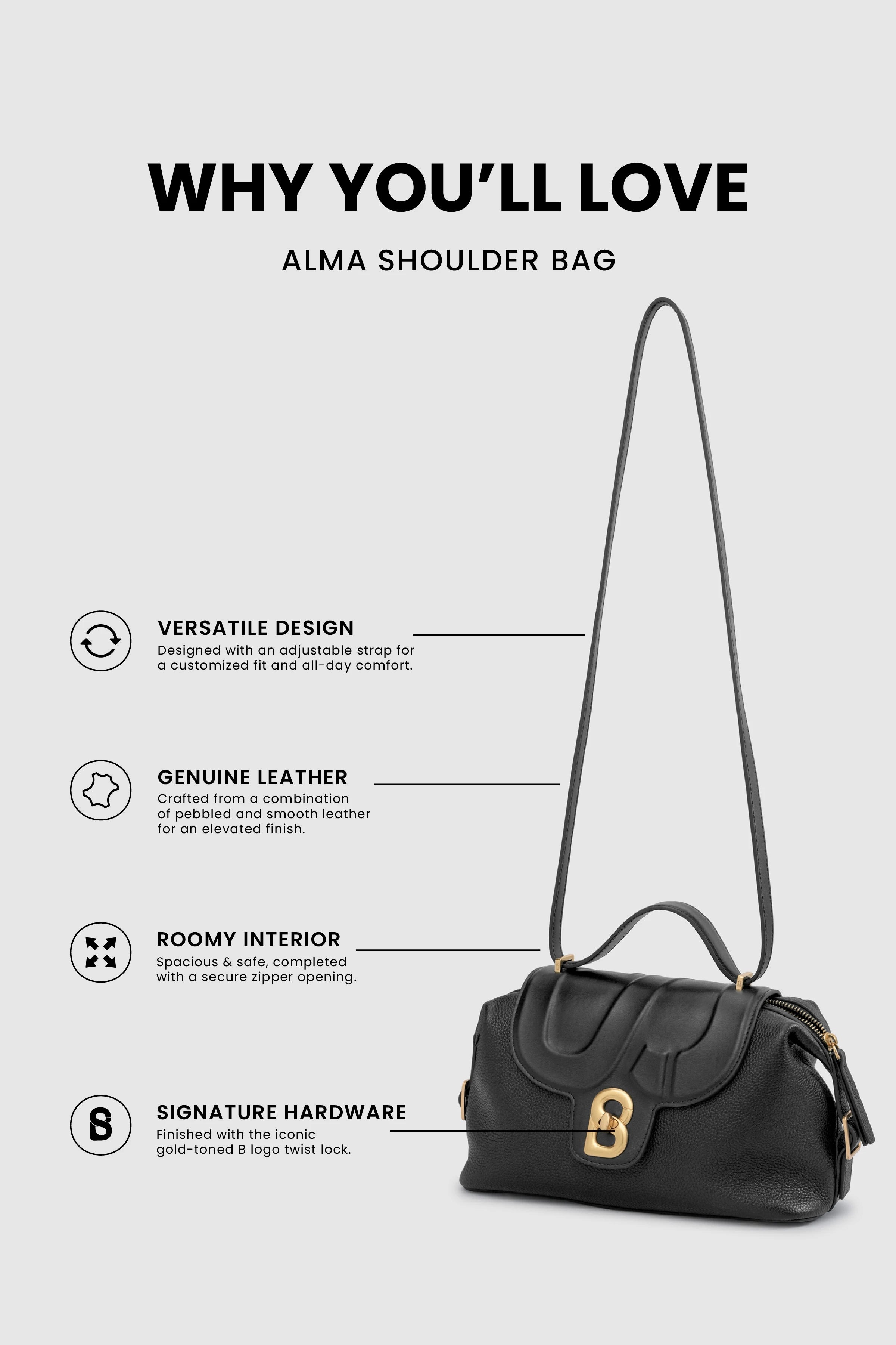 Alma Shoulder Bag - Black