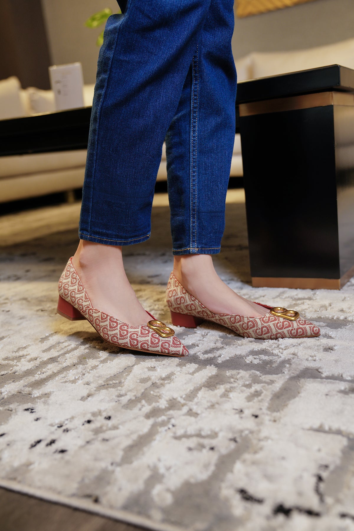 Alma Jacquard Shoes - Redwood