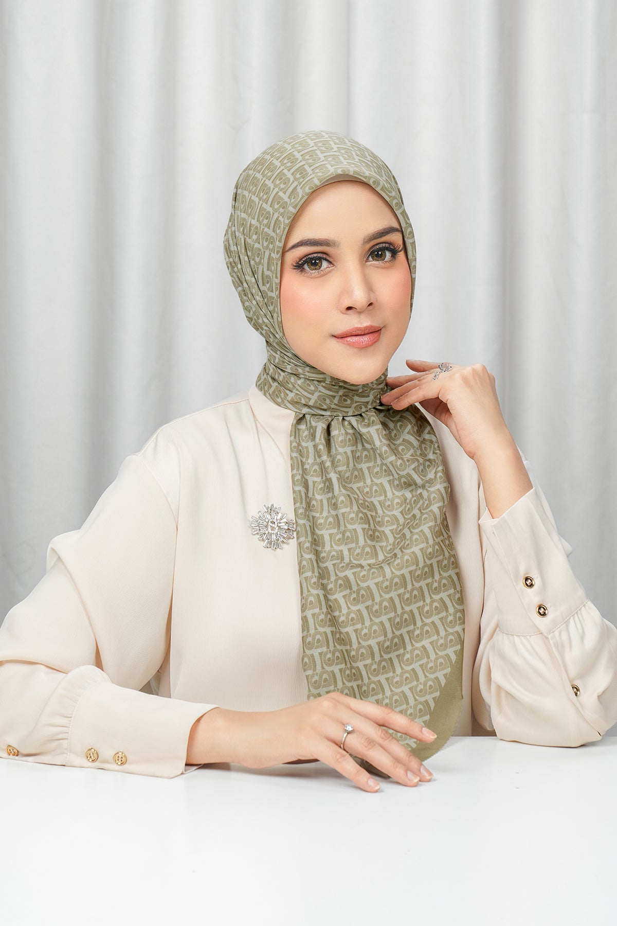 Bimu Voile Square - Dark Khaki