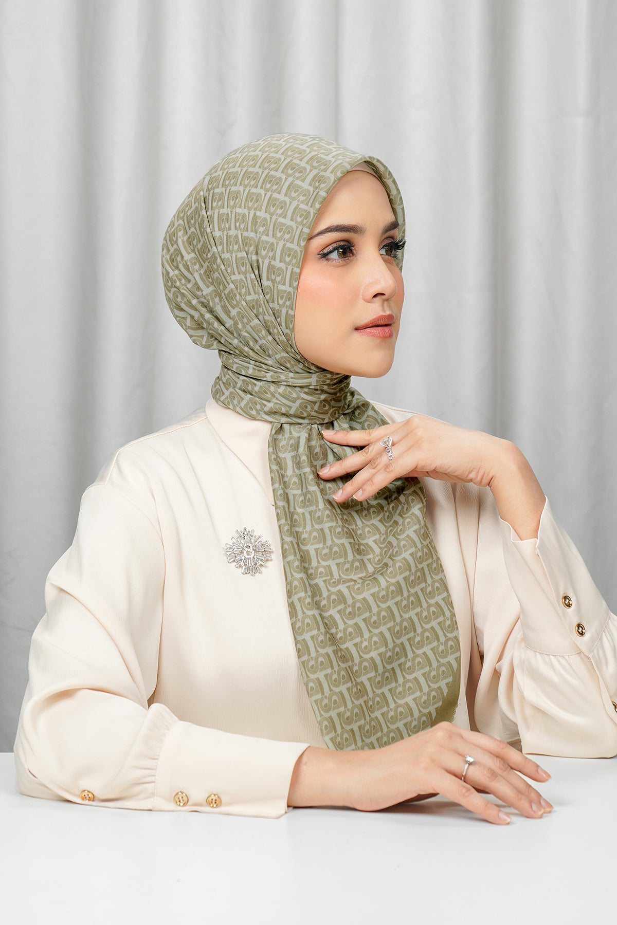 Bimu Voile Square - Dark Khaki
