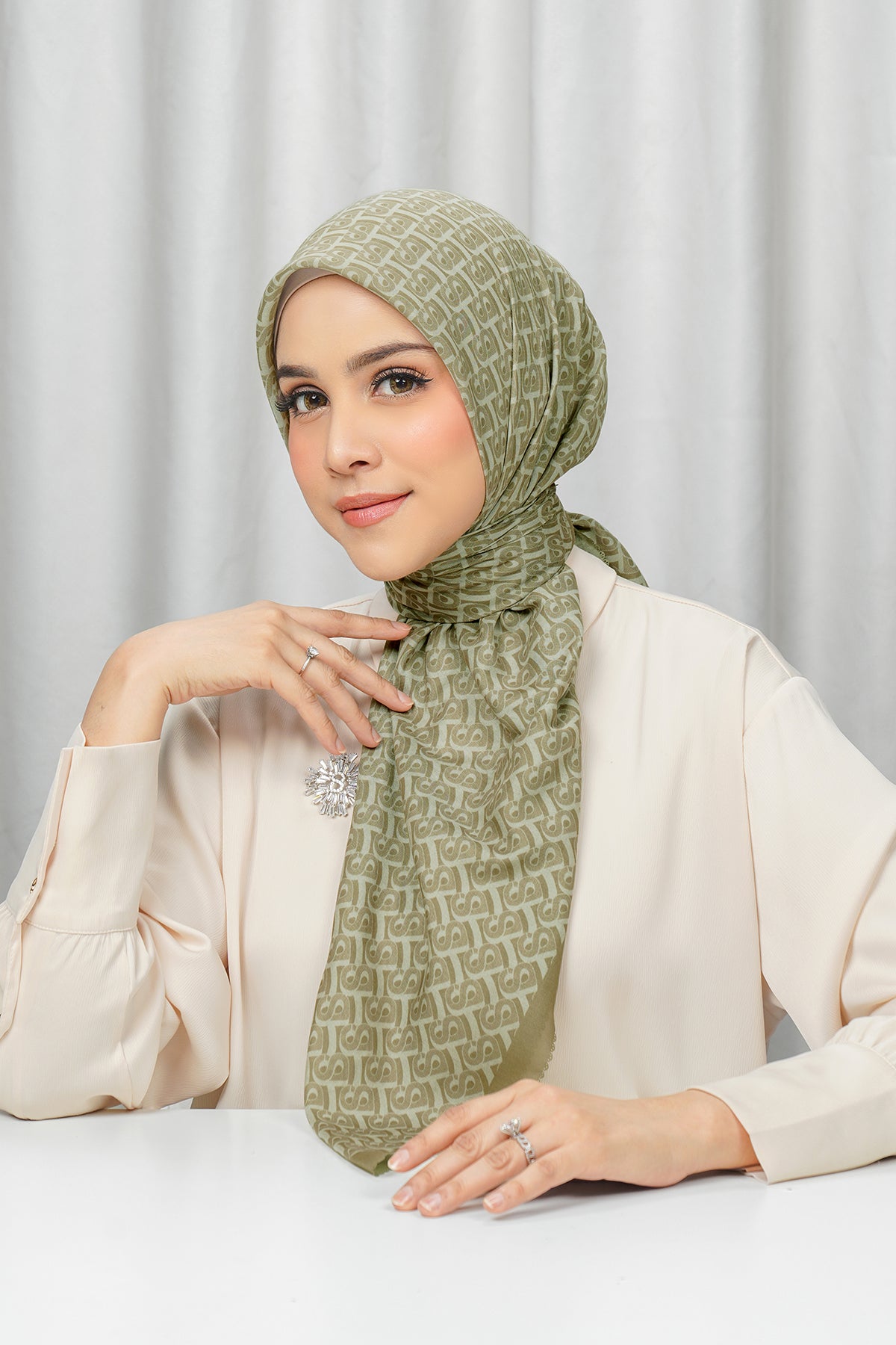 Bimu Voile Square - Dark Khaki