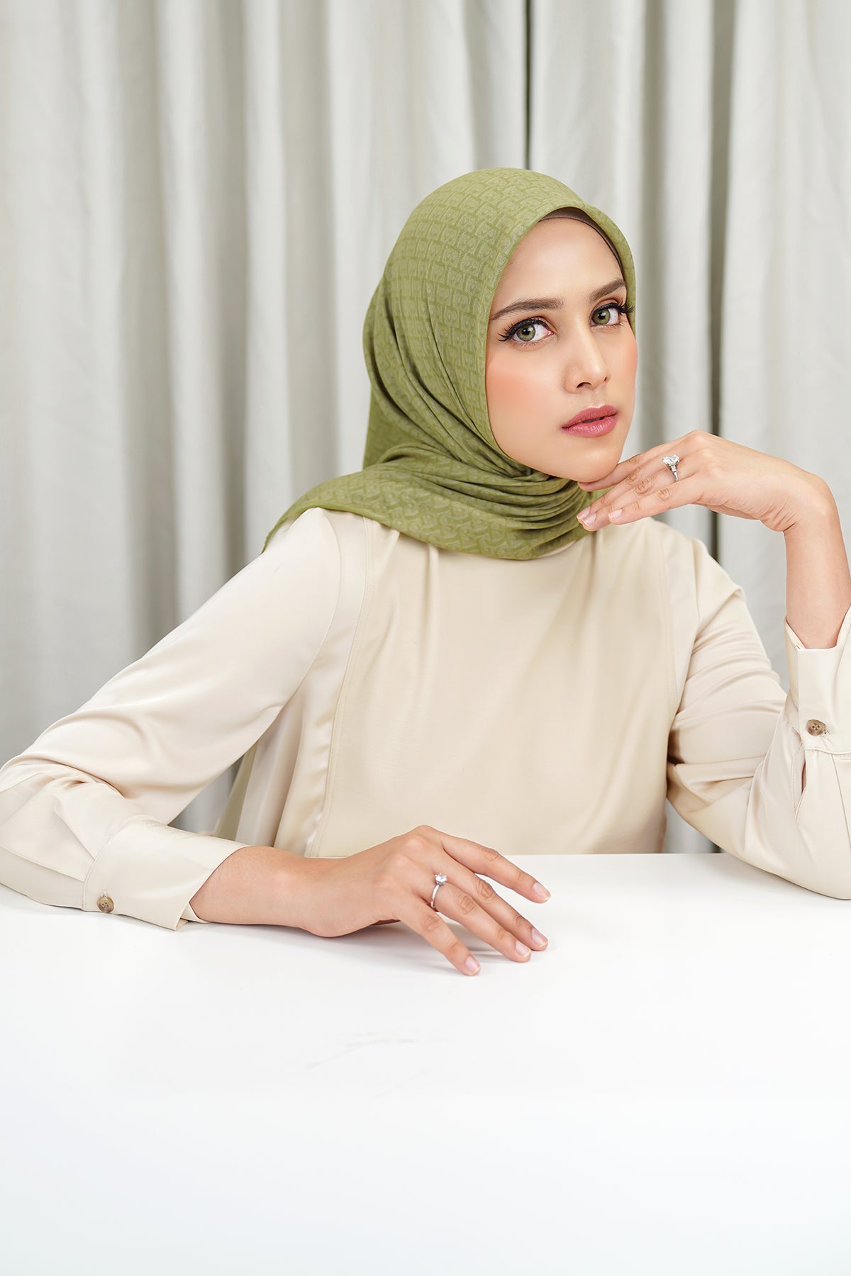 Bimu Voile Square - Green Moss