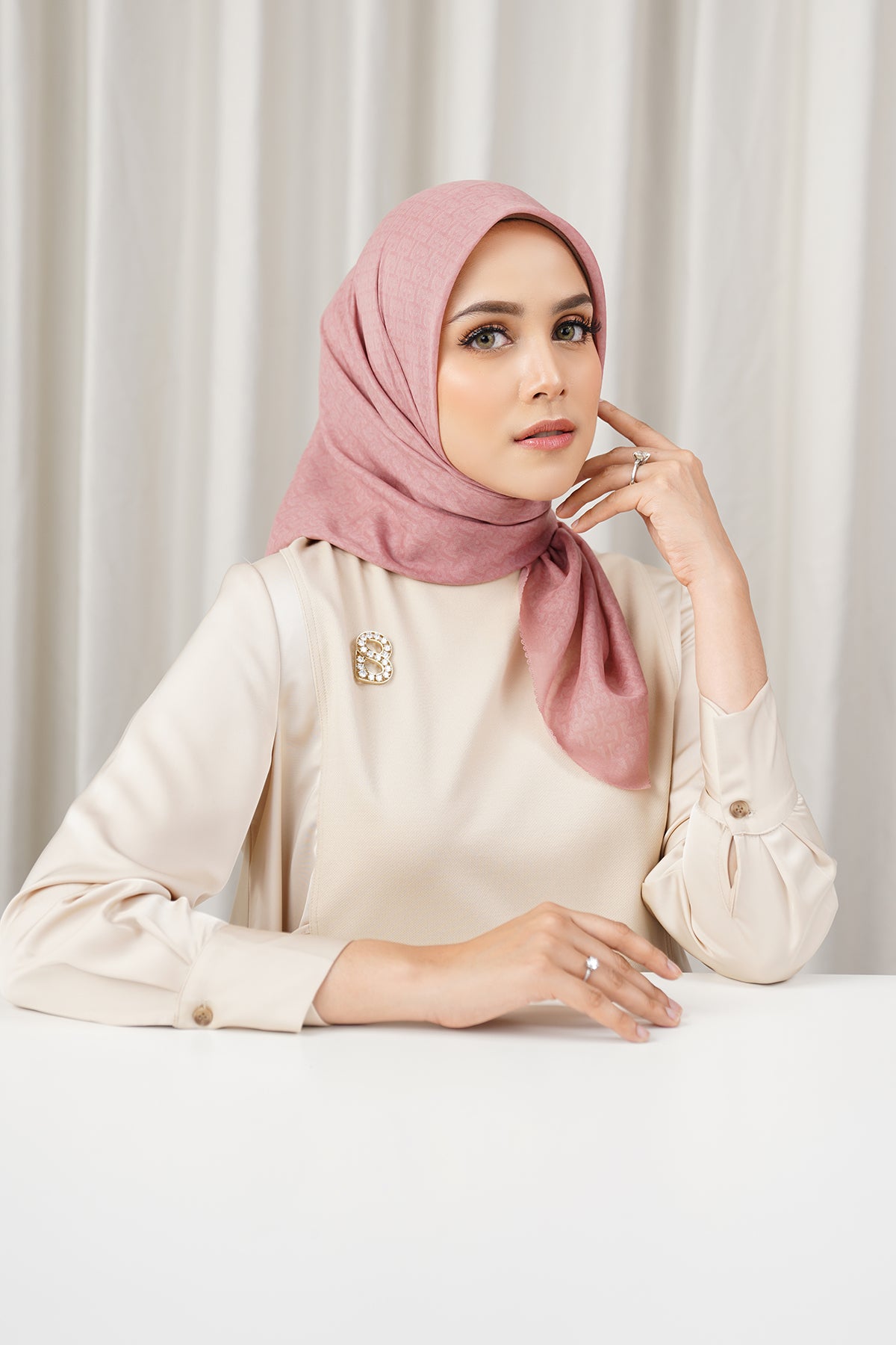 Bimu Voile Square - Old Rose