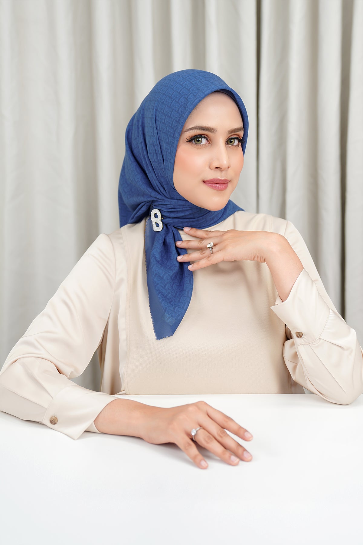 Bimu Voile Square - True Blue