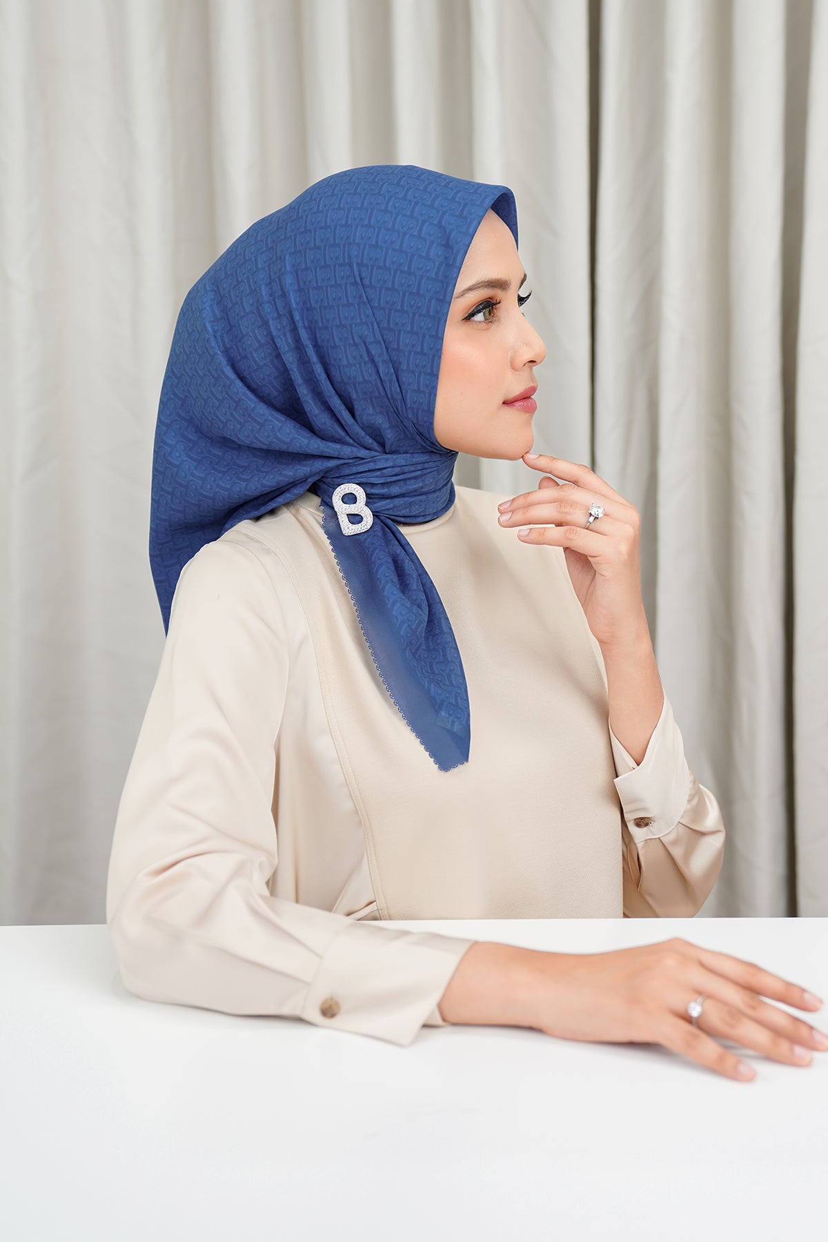 Bimu Voile Square - True Blue