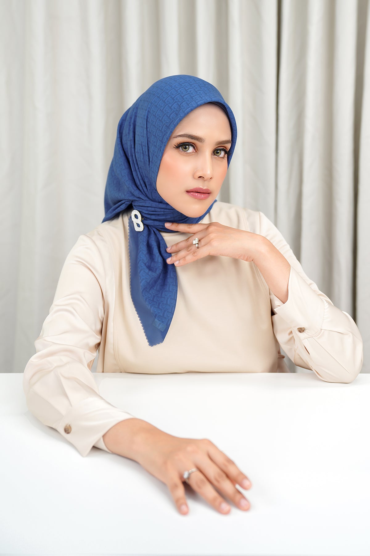 Bimu Voile Square - True Blue