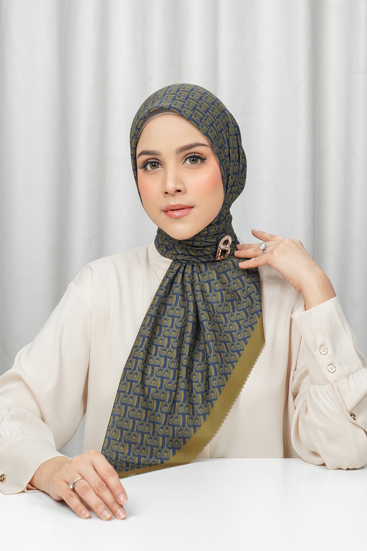 Bimu Voile Square - Twilight Green