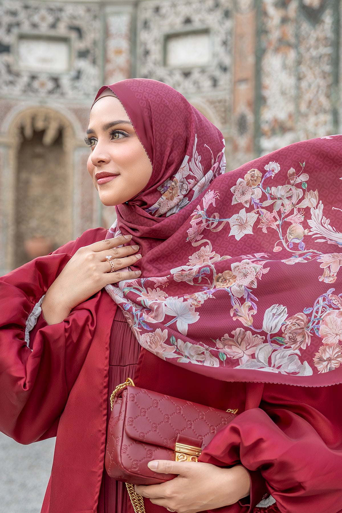 Farra Saten Şal - Gelincik