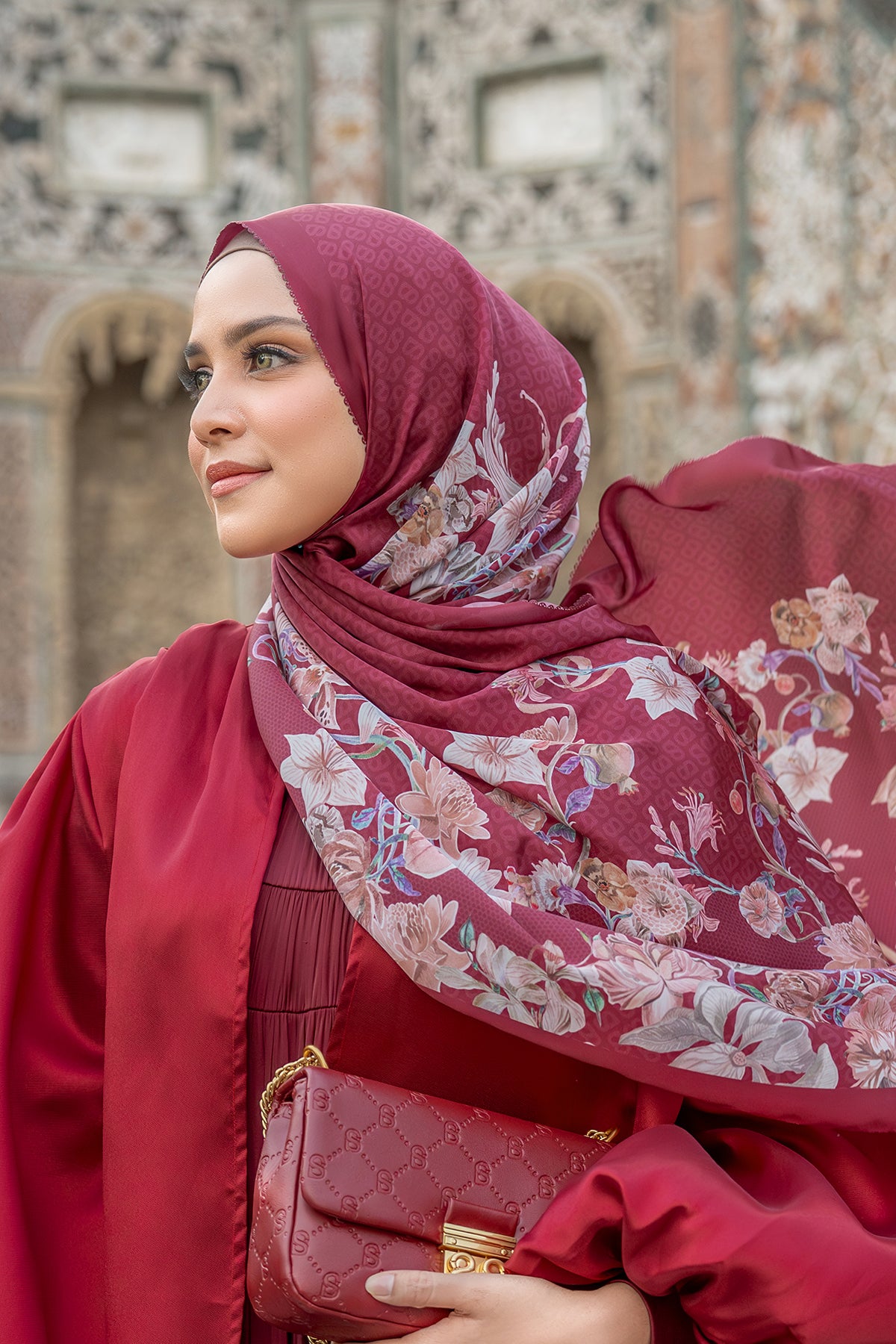 Farra Saten Şal - Gelincik