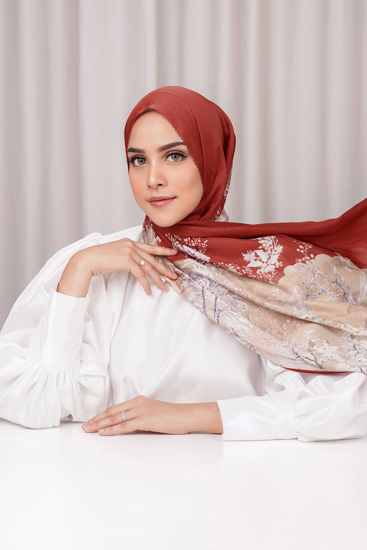 Holiday Satin Shawl - Berry Bean