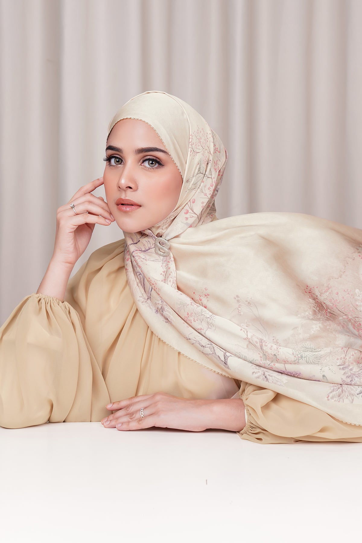 Holiday Satin Shawl - Egg Nog