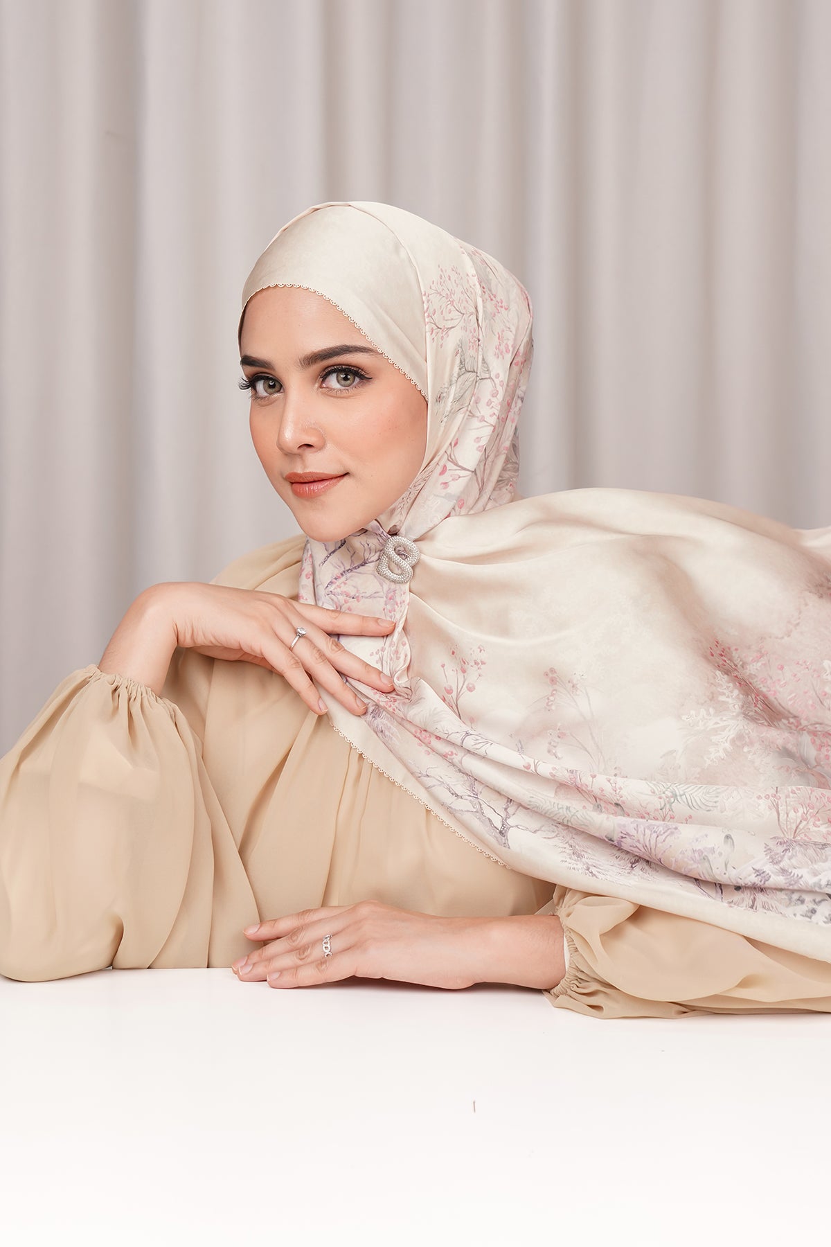 Holiday Satin Shawl - Egg Nog