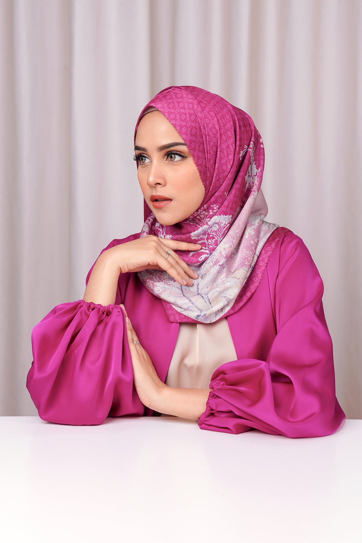 Holiday Satin Shawl - Plum
