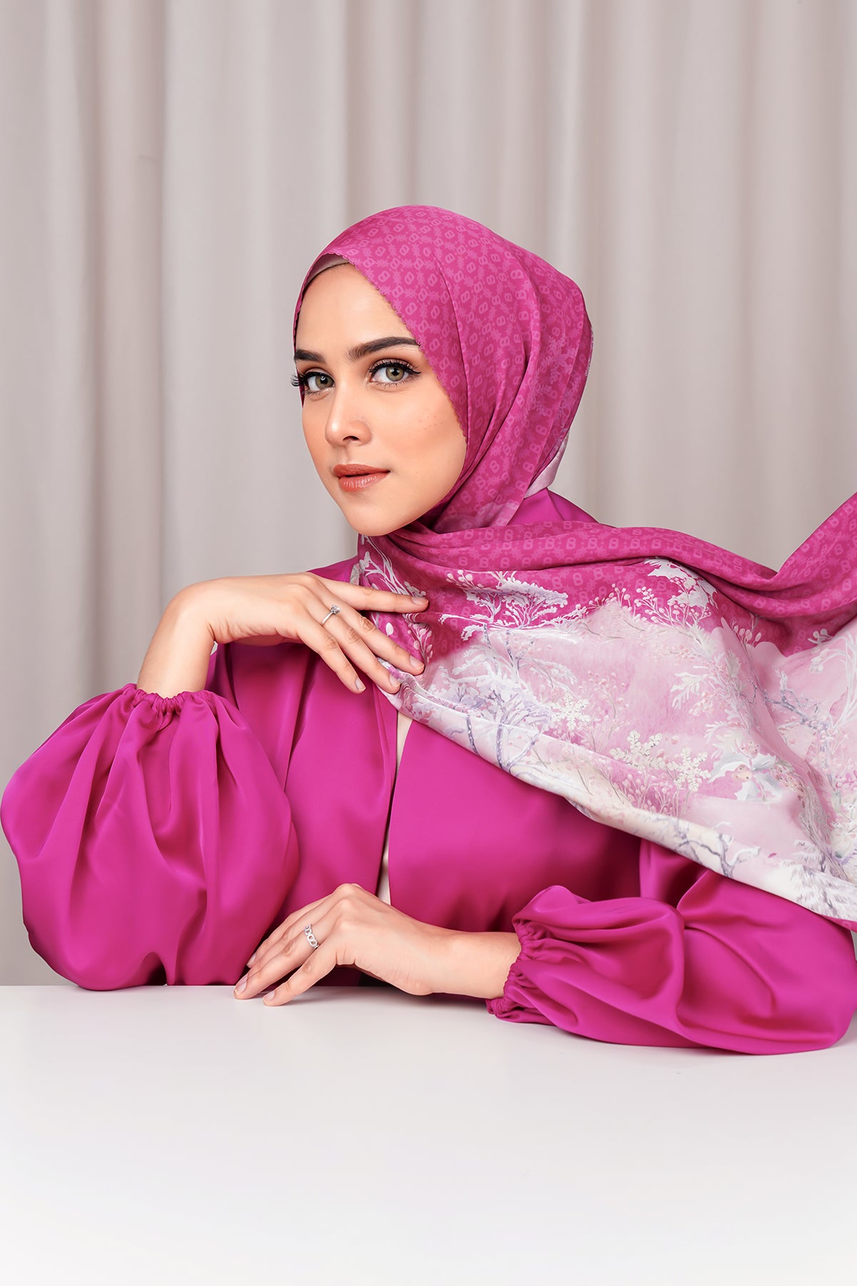 Holiday Satin Shawl - Plum