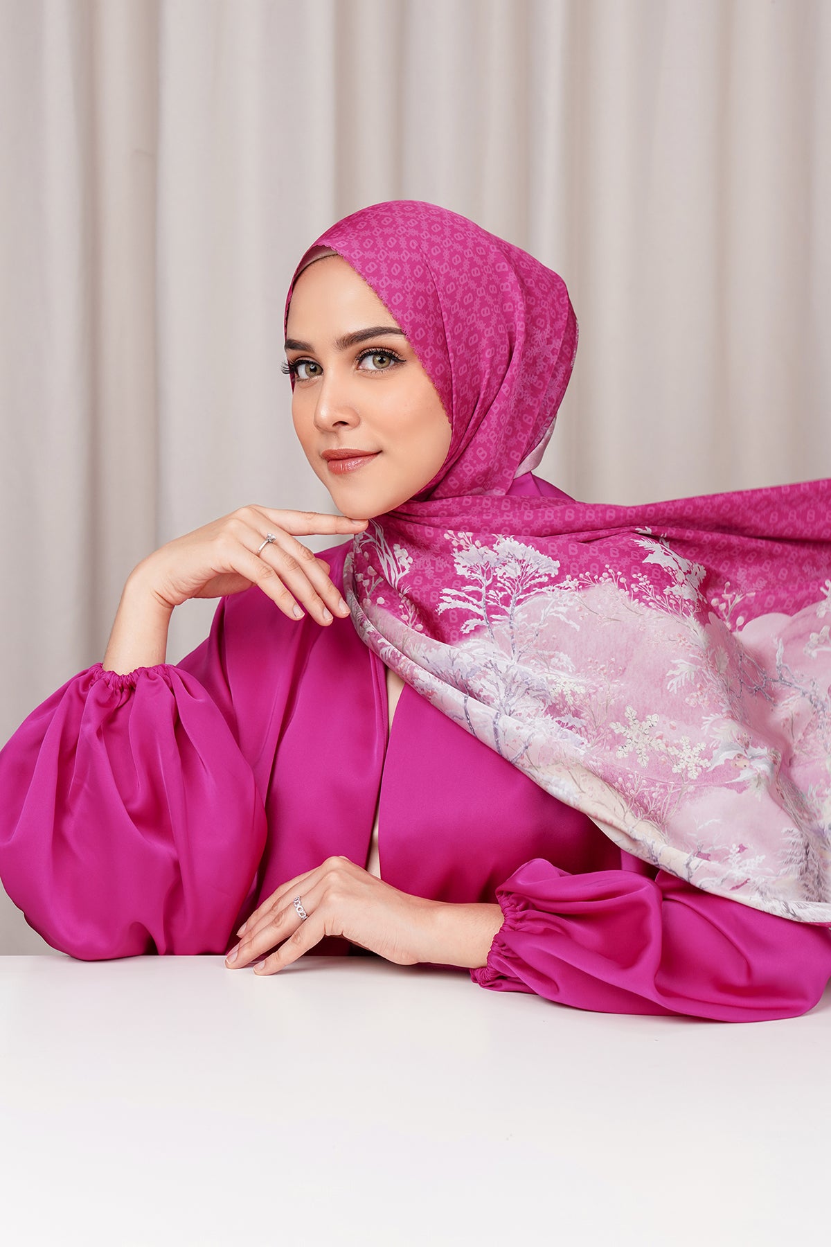 Holiday Satin Shawl - Plum
