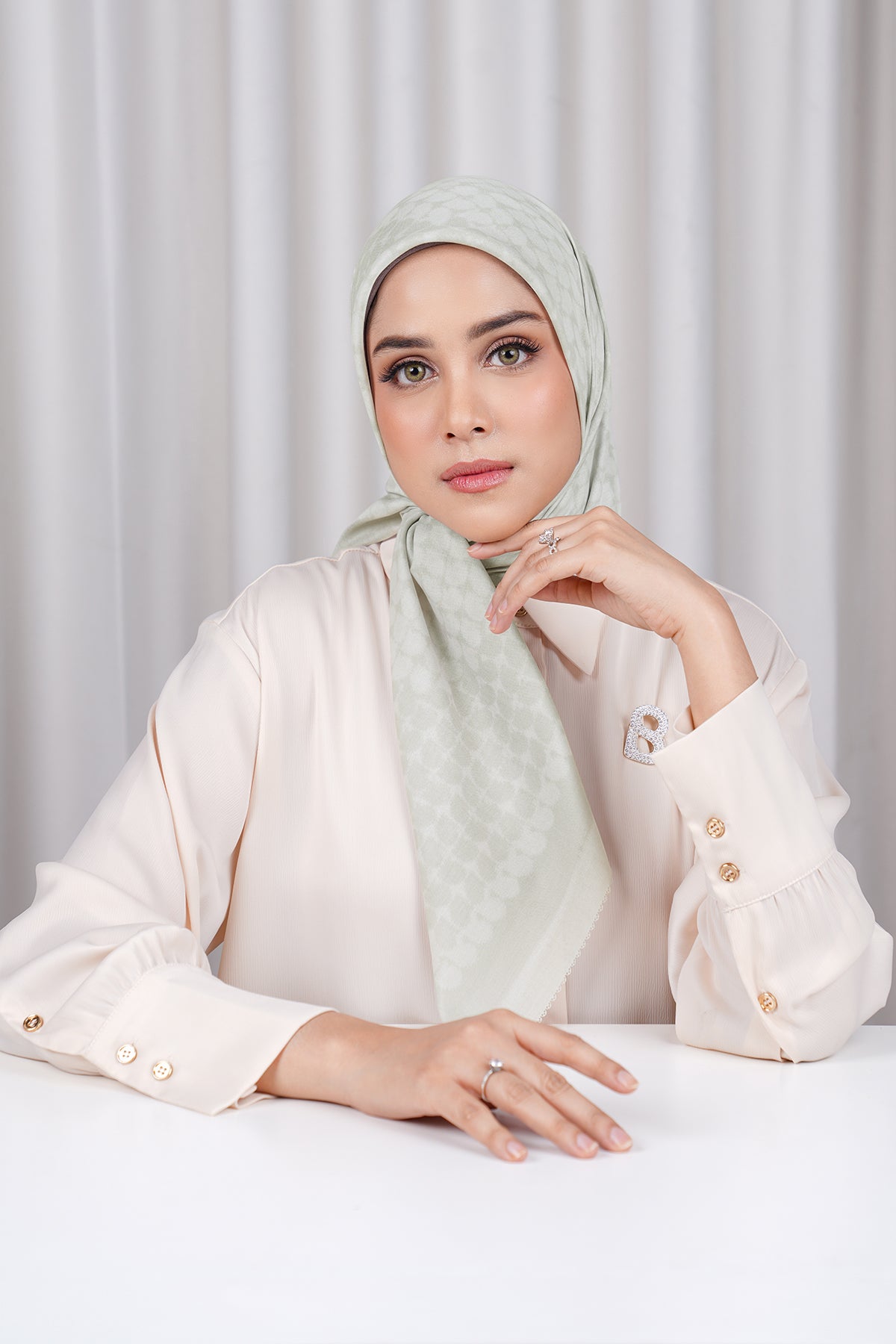 Mirarina Voile Square - Abbey Stone