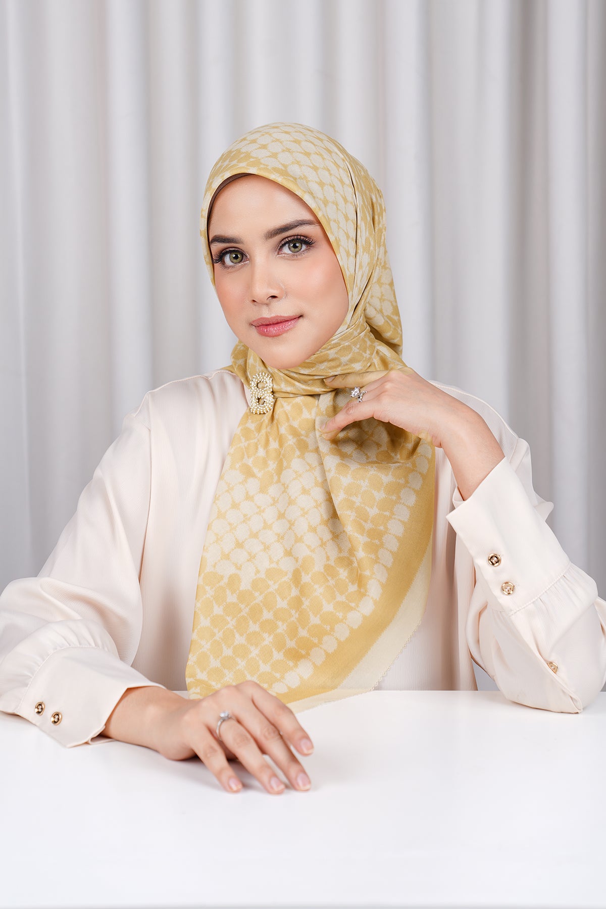 Mirarina Voile Square Golden Spice – Buttonscarves - Main Image