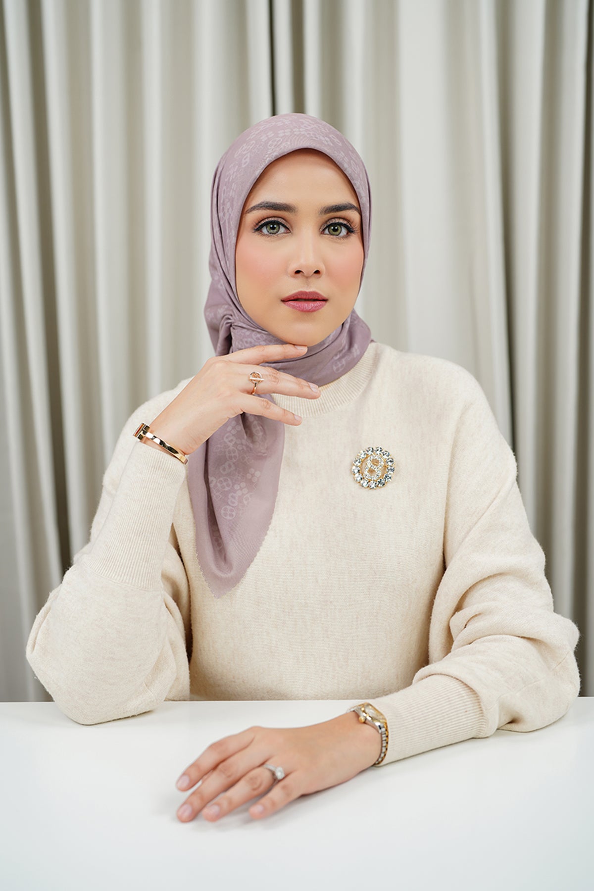 Monogram Scramble Voile Square - Aurora