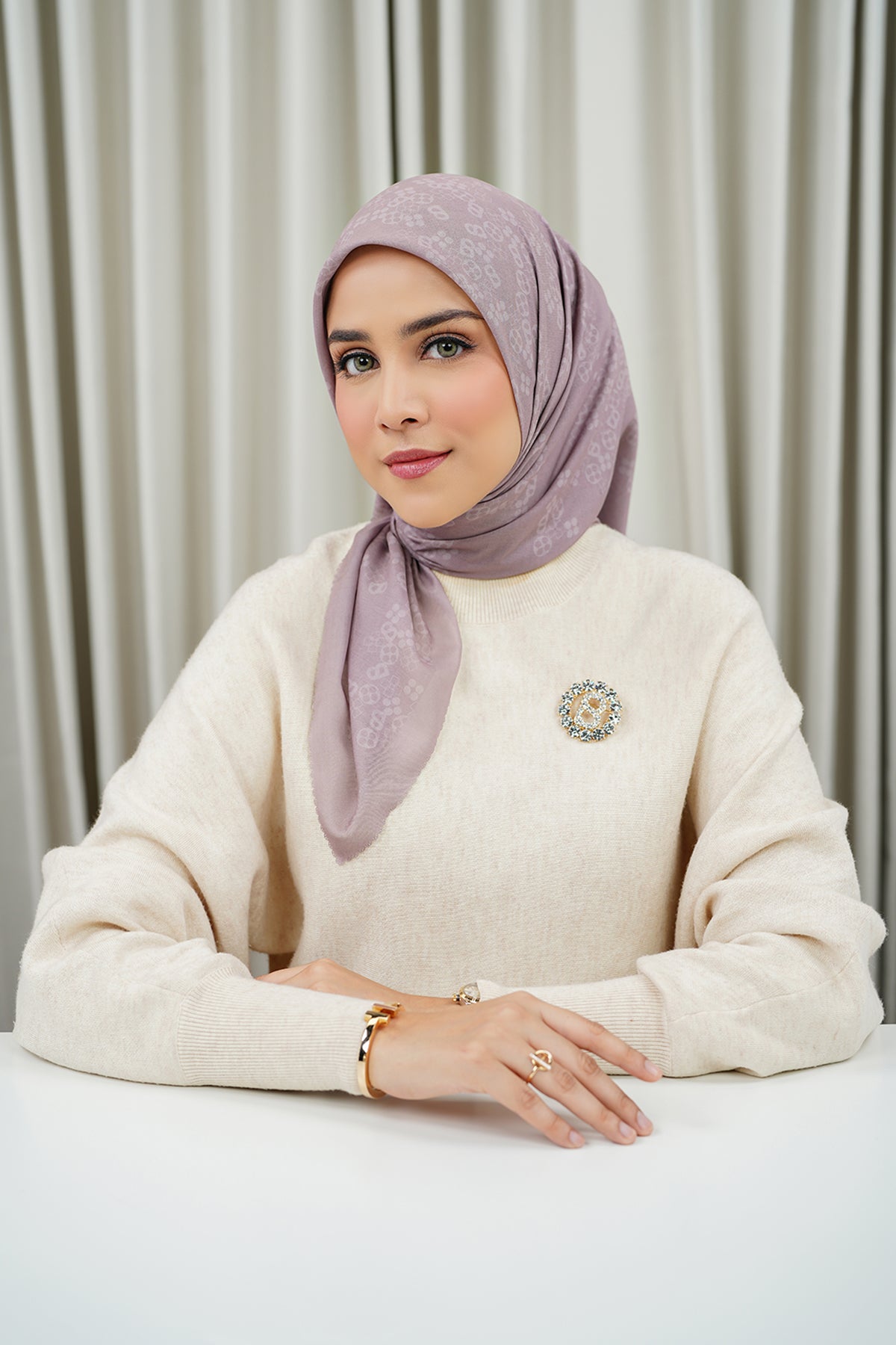 Monogram Scramble Voile Square - Aurora