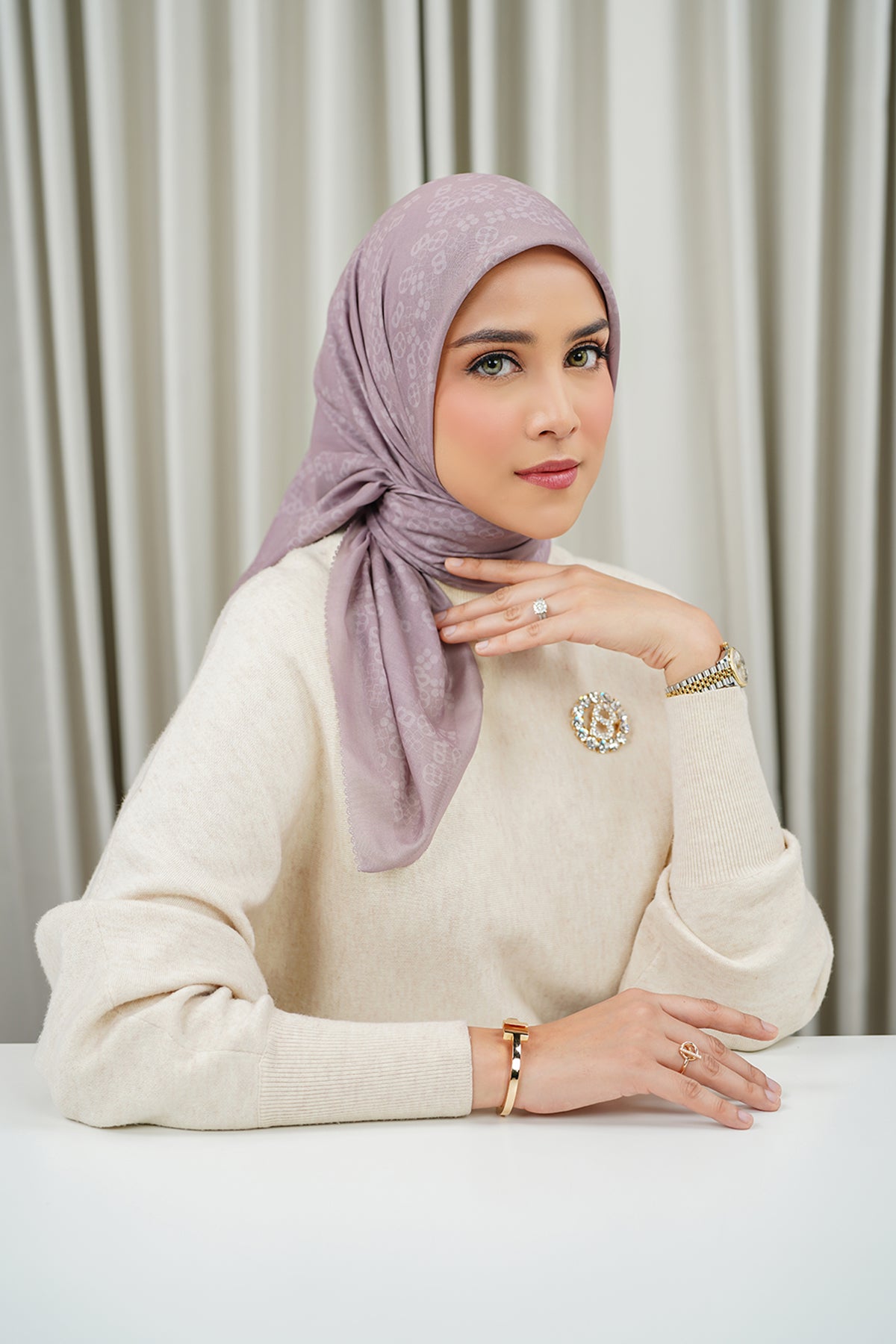 Monogram Scramble Voile Square - Aurora