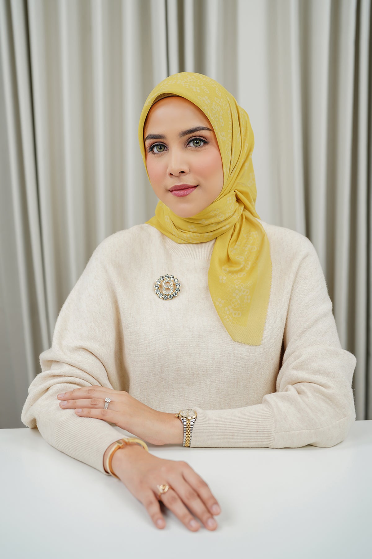 Monogram Scramble Voile Kare - Kadife Çiçeği