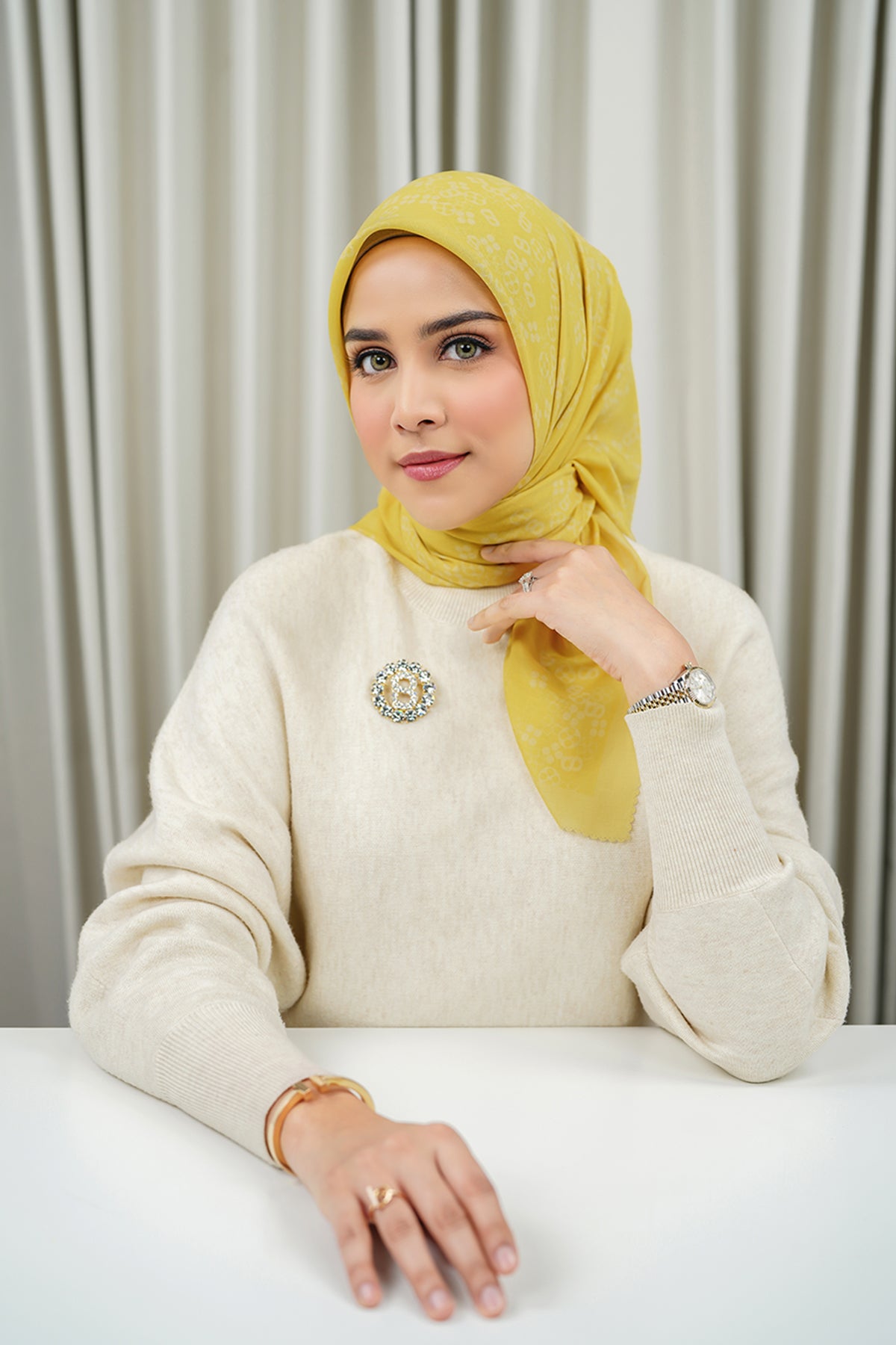 Monogram Scramble Voile Kare - Kadife Çiçeği