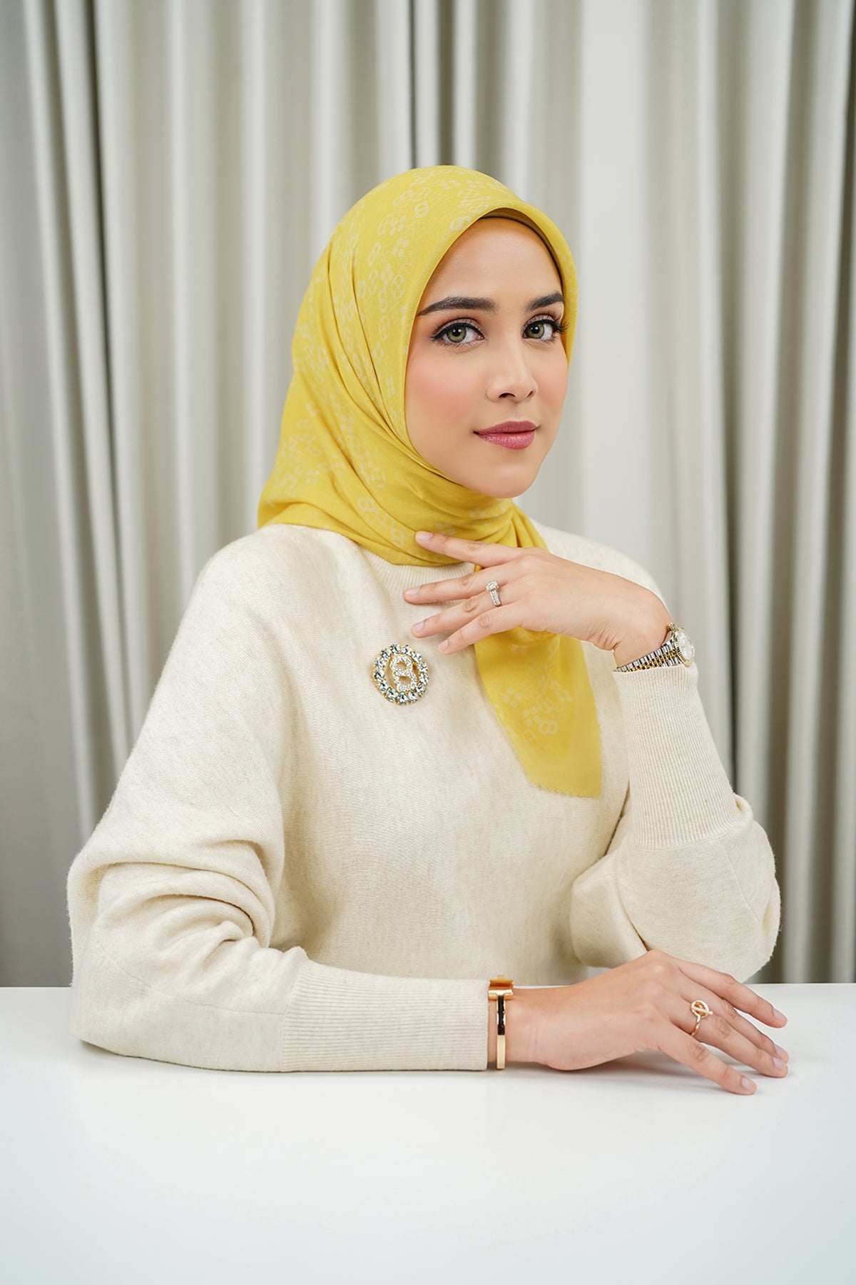 Monogram Scramble Voile Kare - Kadife Çiçeği