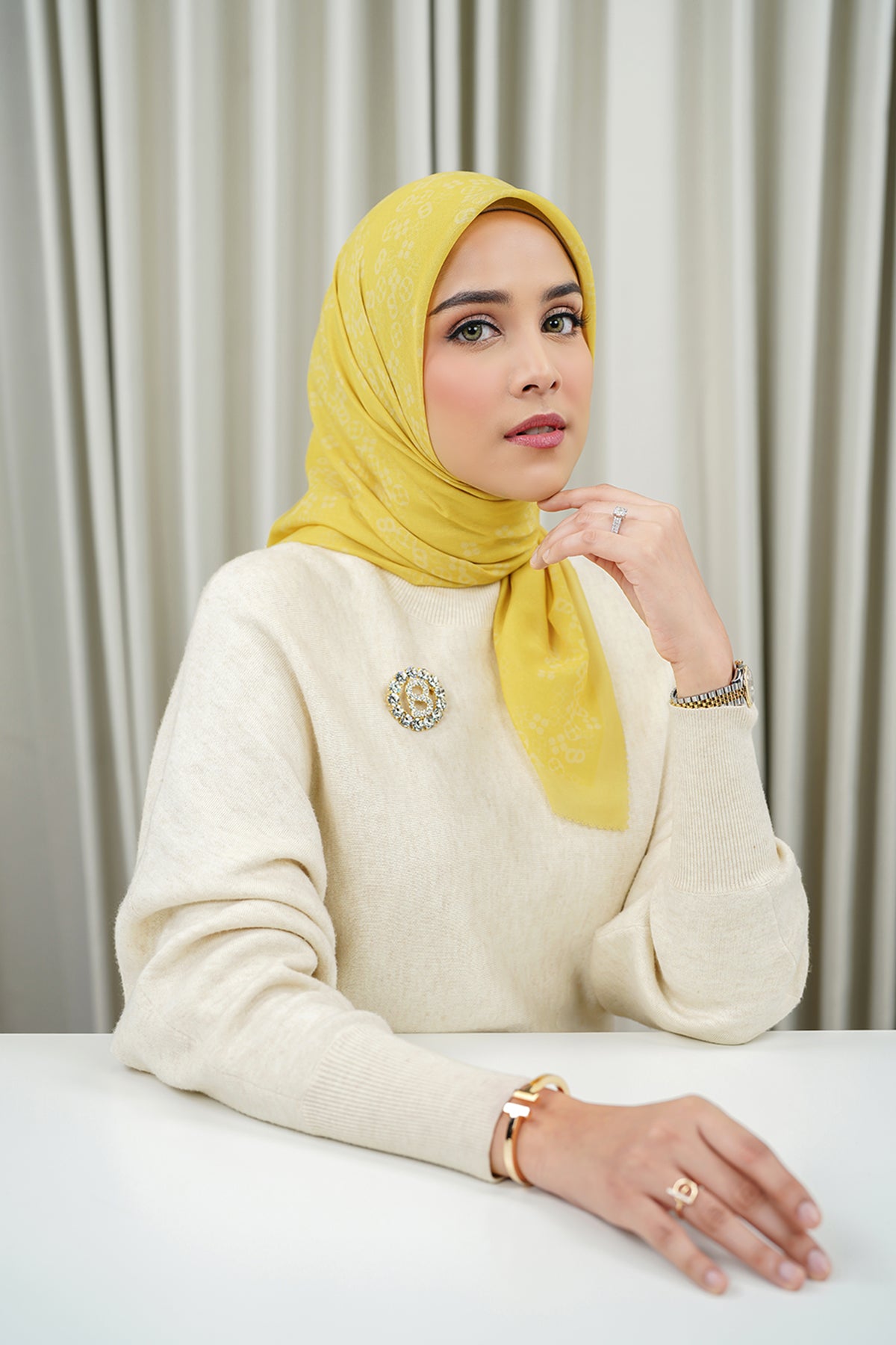 Monogram Scramble Voile Kare - Kadife Çiçeği