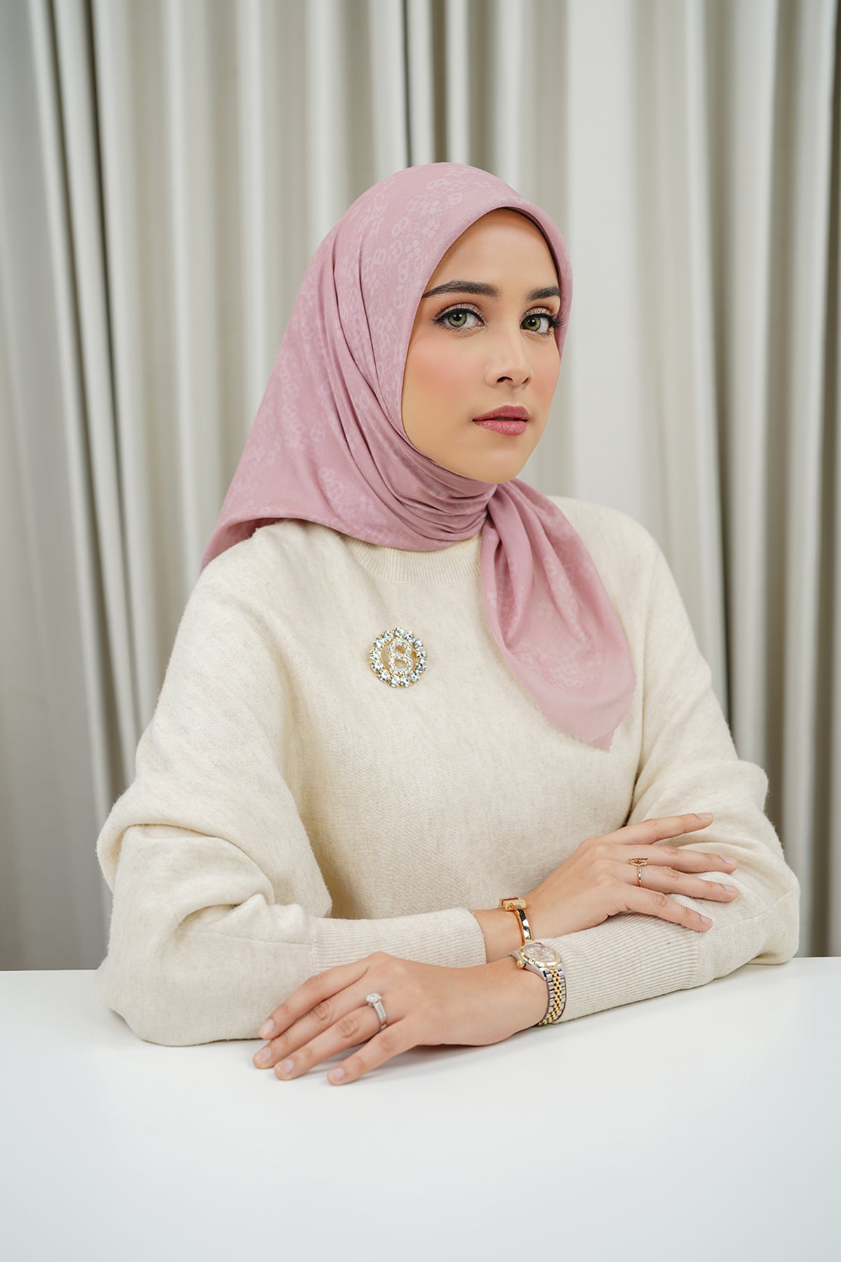 Monogram Scramble Voile Kare - Şakayık