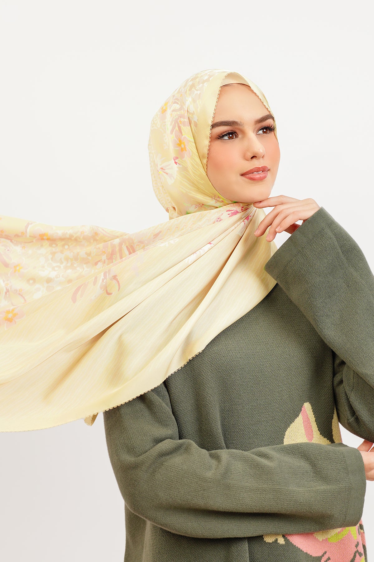 Paradiso Satin Shawl - Allamanda