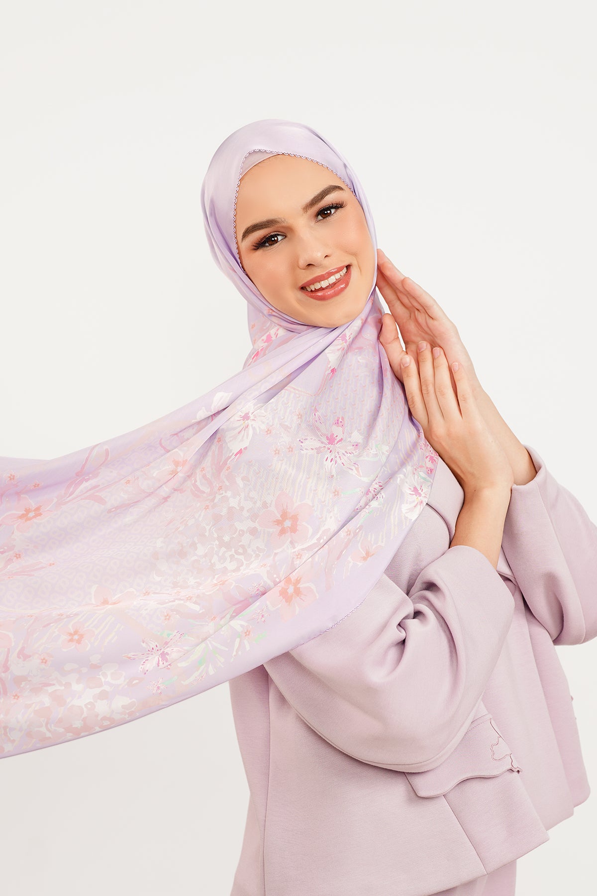 Paradiso Satin Shawl - Lavender