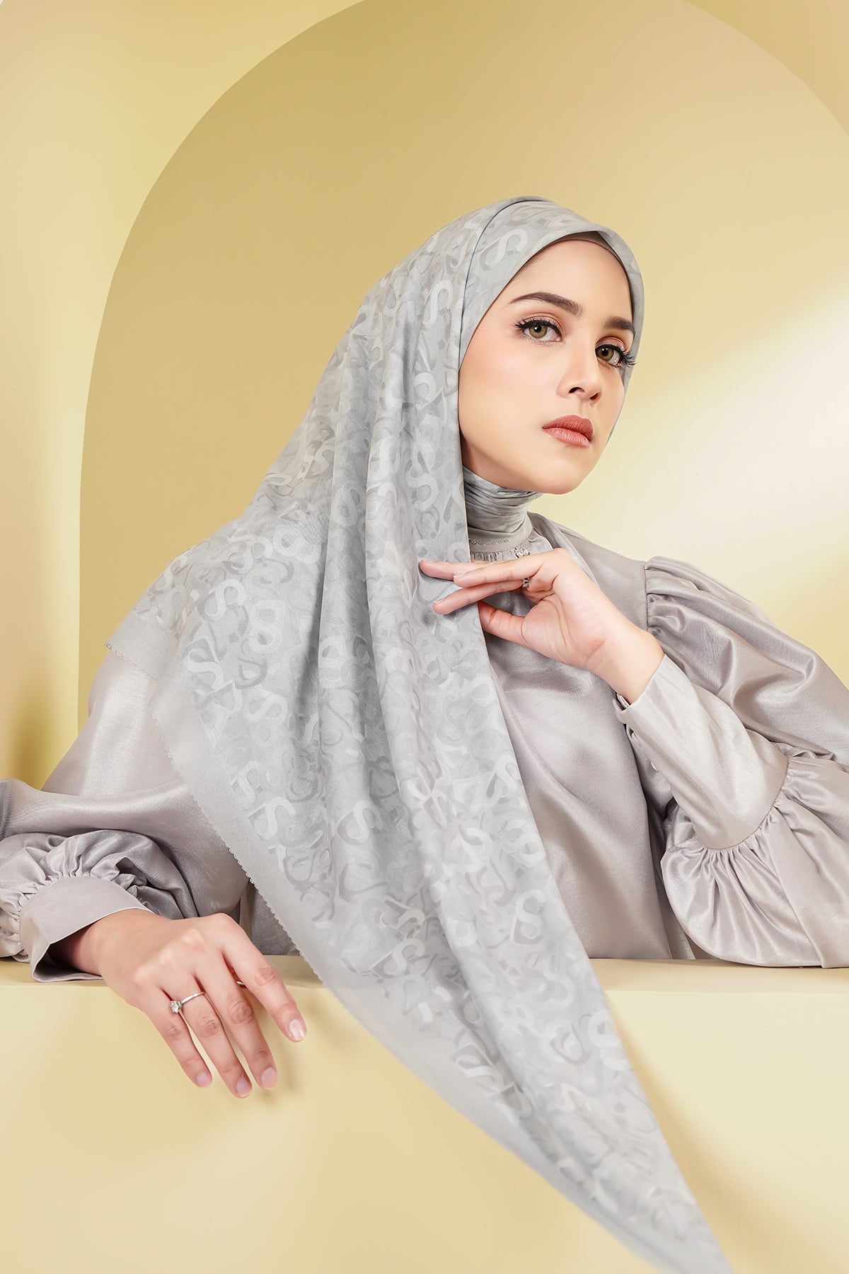 Samla Voile Square - Gray Violet