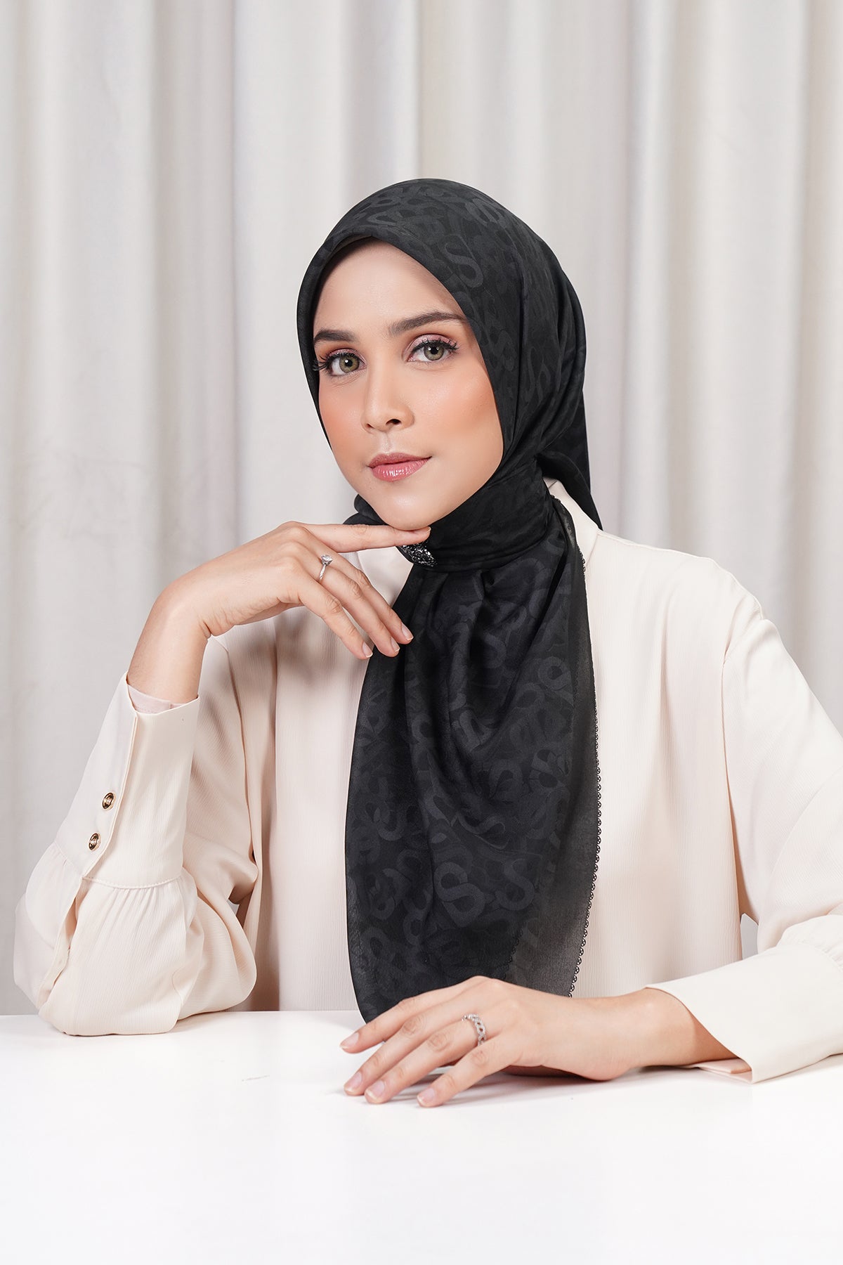 Samla Voile Kare - Siyah