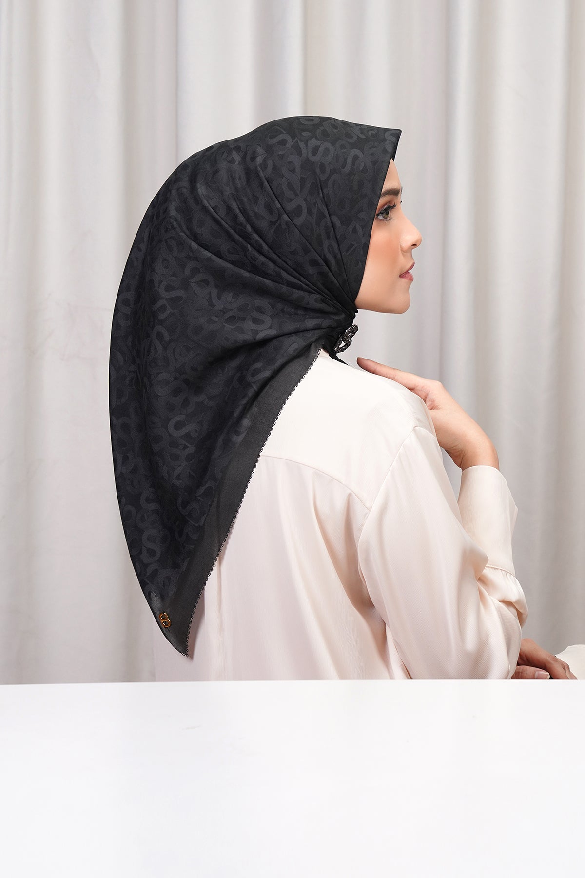 Samla Voile Kare - Siyah